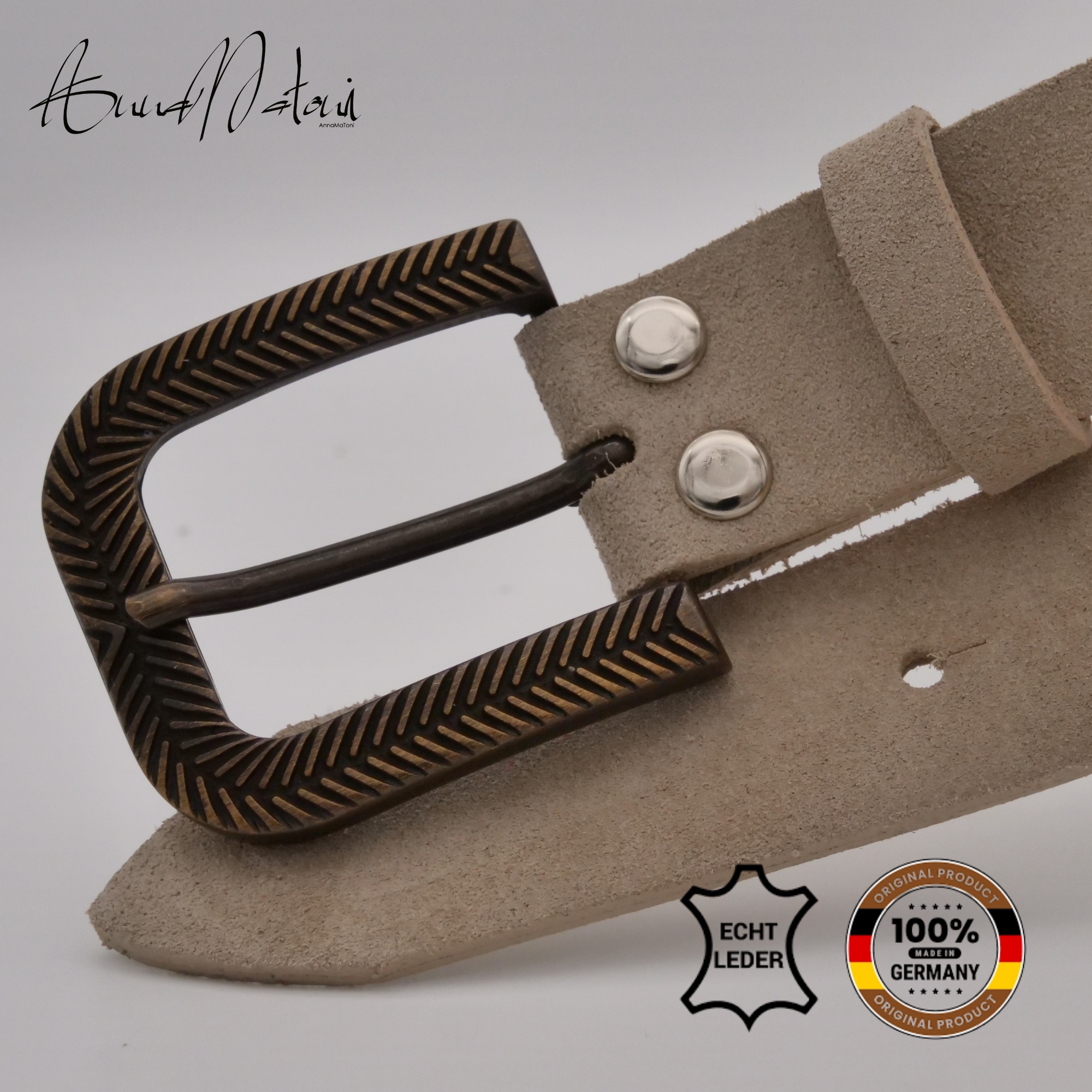 AnnaMatoni Ledergürtel »AnnaMatoni Damen Ledergürtel in hochwertigem Velour Leder 3cm«