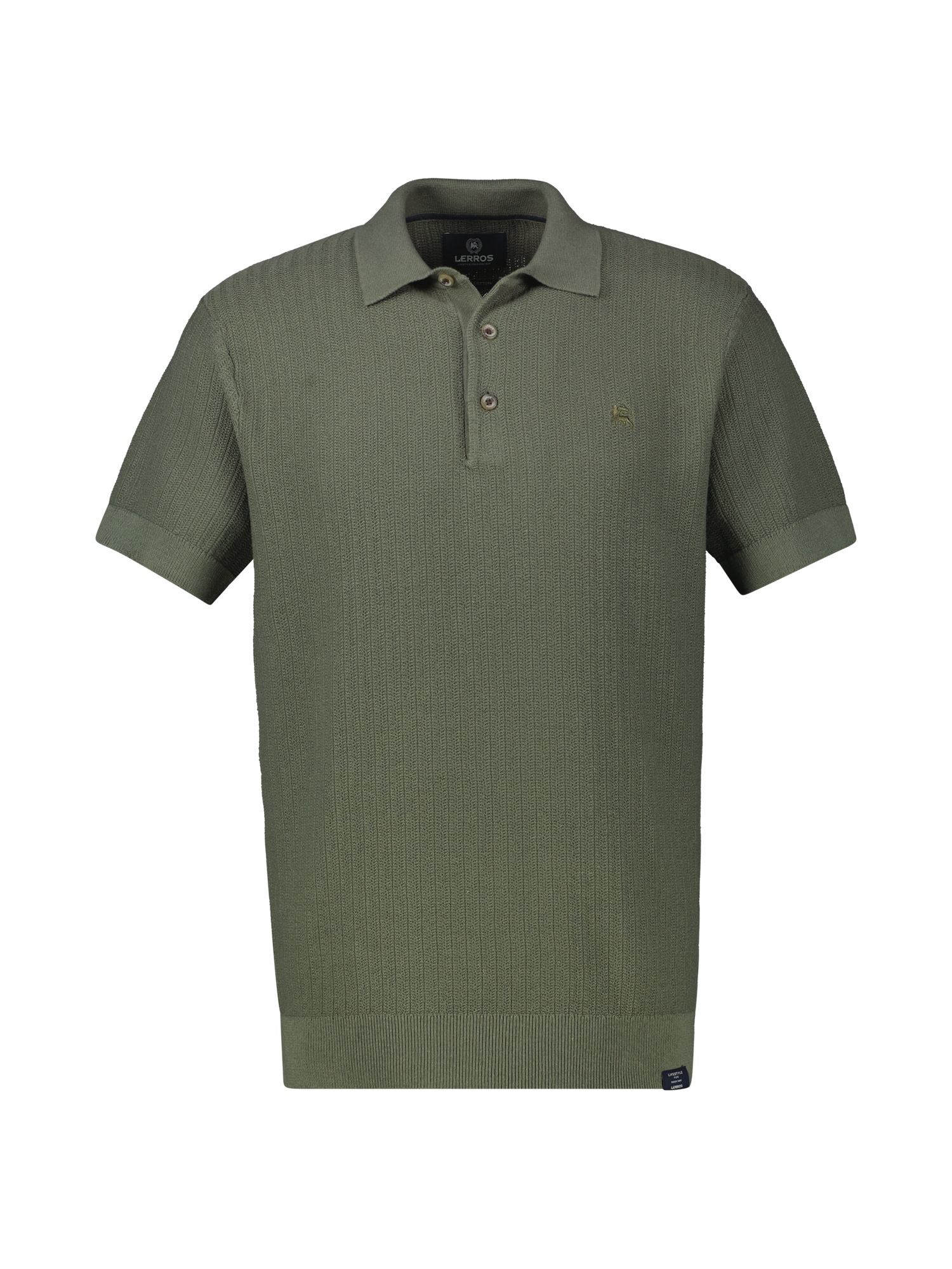 LERROS Poloshirt »LERROS Strick-Polo mit klassisch geknöpftem Kragen«