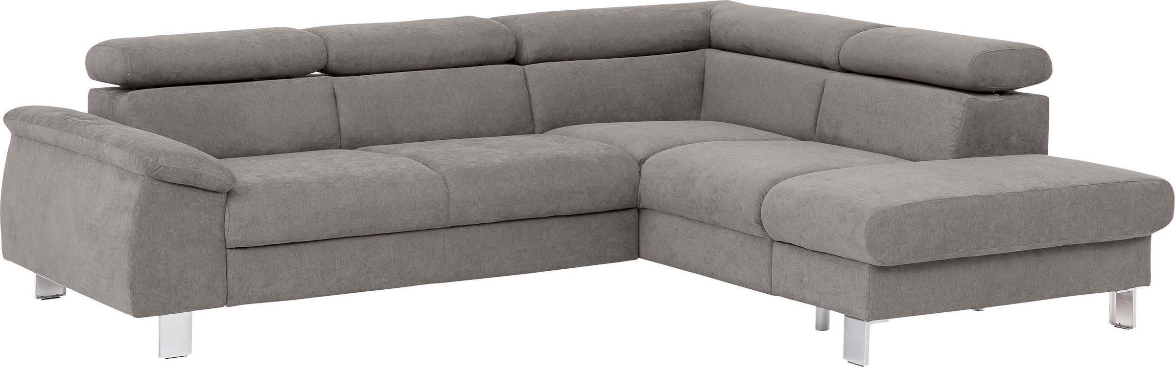 COTTA Ecksofa "Komaris L-Form, B: 249 cm" mit Kopfteilverstellung, optional Schlaffunktion, Bettkasten & Licht