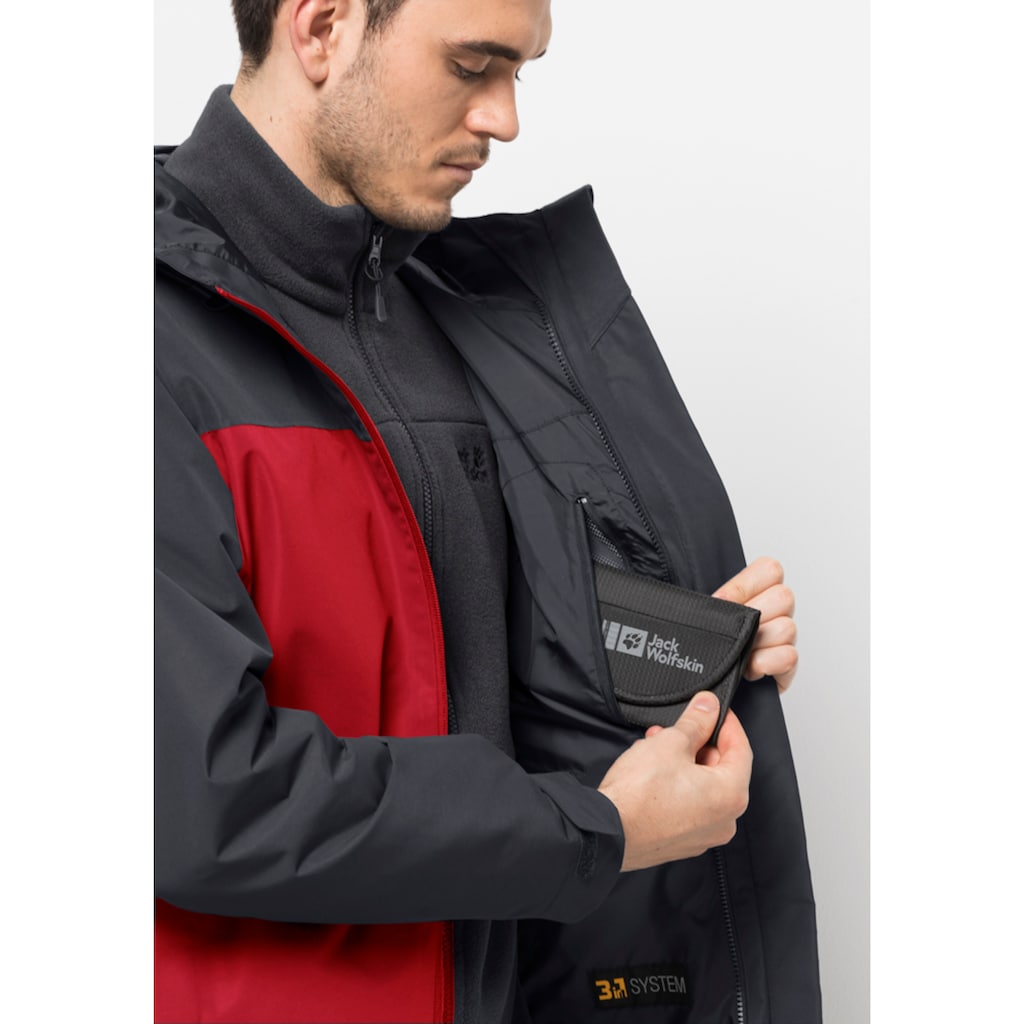 Jack Wolfskin 3-in-1-Funktionsjacke »TAUBENBERG 3IN1 JKT M«, (2 teilig), mit Kapuze