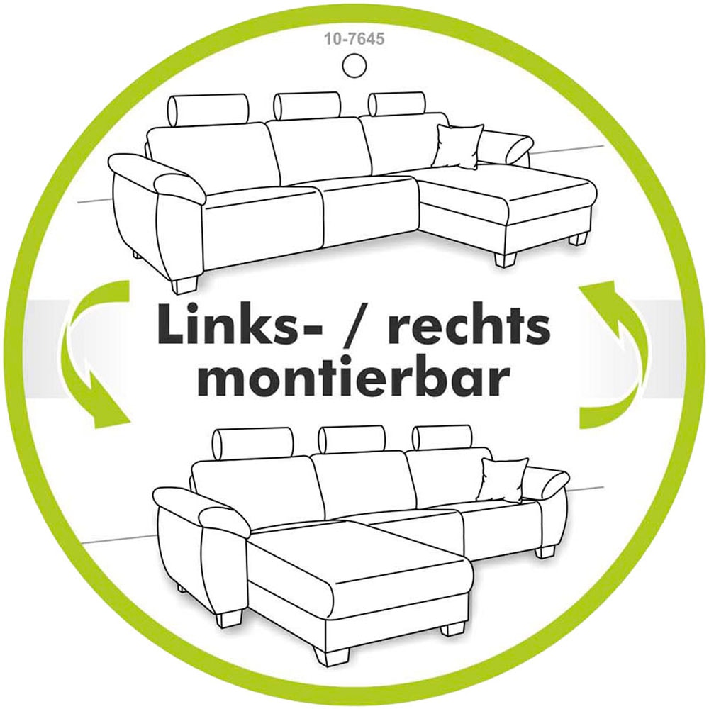 Jockenhöfer Gruppe Ecksofa »Amalfi L-Form, B: 270 cm, Liegefl. 146x224 cm, Dauerschlafsofa« Couch mit Tonnentaschen-Federkern, Topper, Bettkasten & Kissen