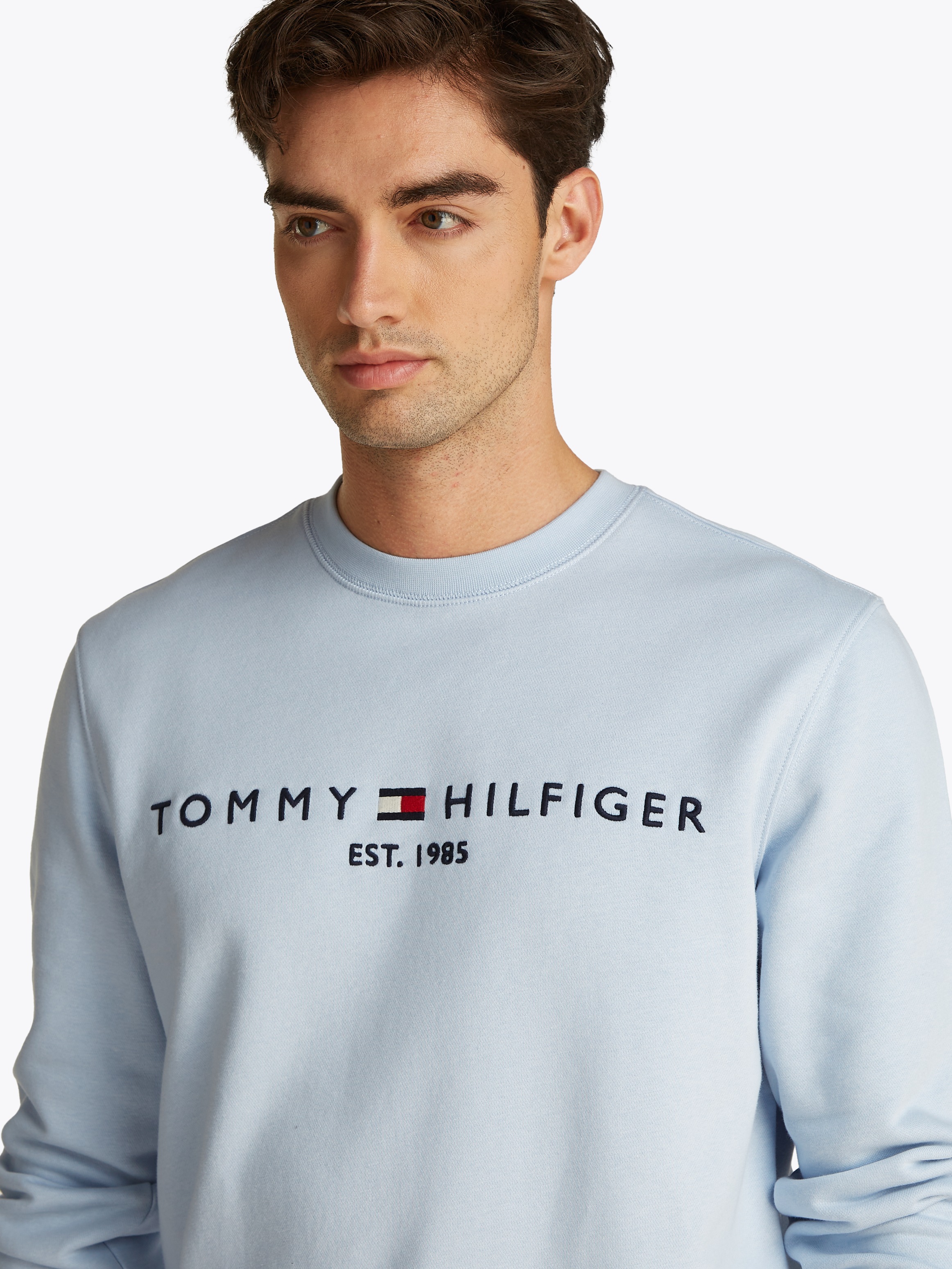 Tommy Hilfiger Sweatshirt "TOMMY LOGO", unifarben, casual, regular fit, Bau günstig online kaufen