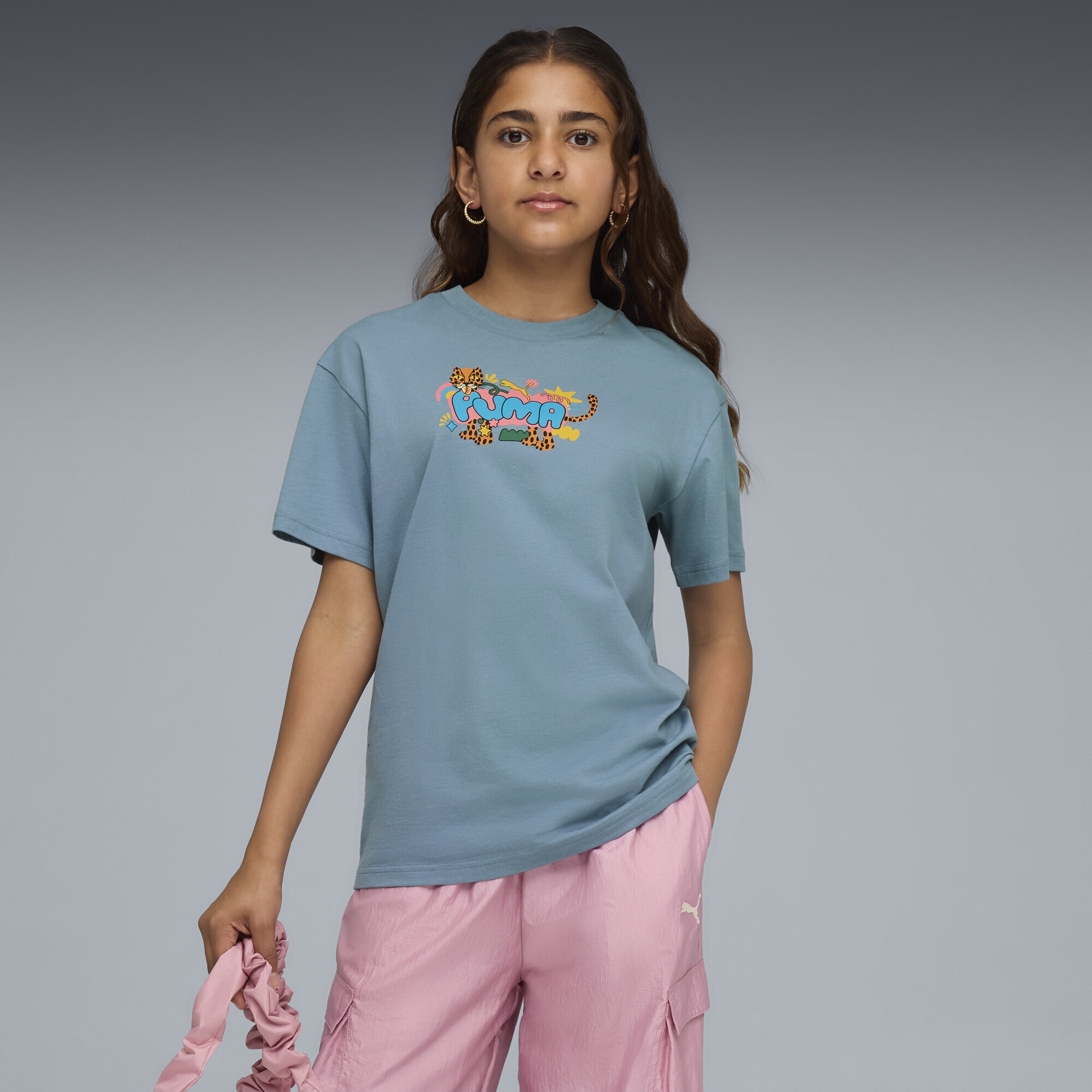 PUMA T-Shirt »Graphic Leopard T-Shirt Mädchen«