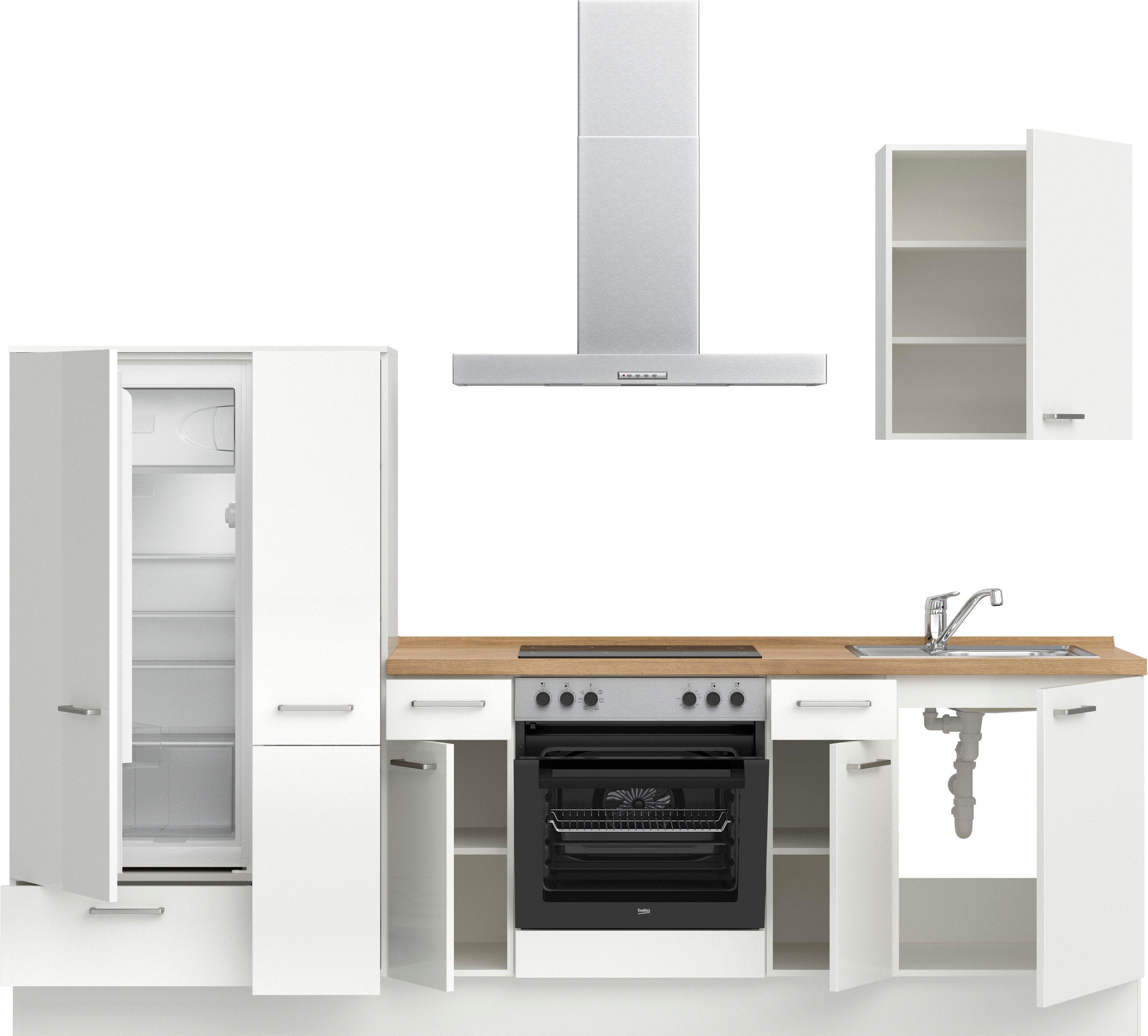 nobilia® Küchenzeile »"Flash I"«, vormontiert, Ausrichtung wählbar, Breite 270 cm, wahlw. mit E-Geräten