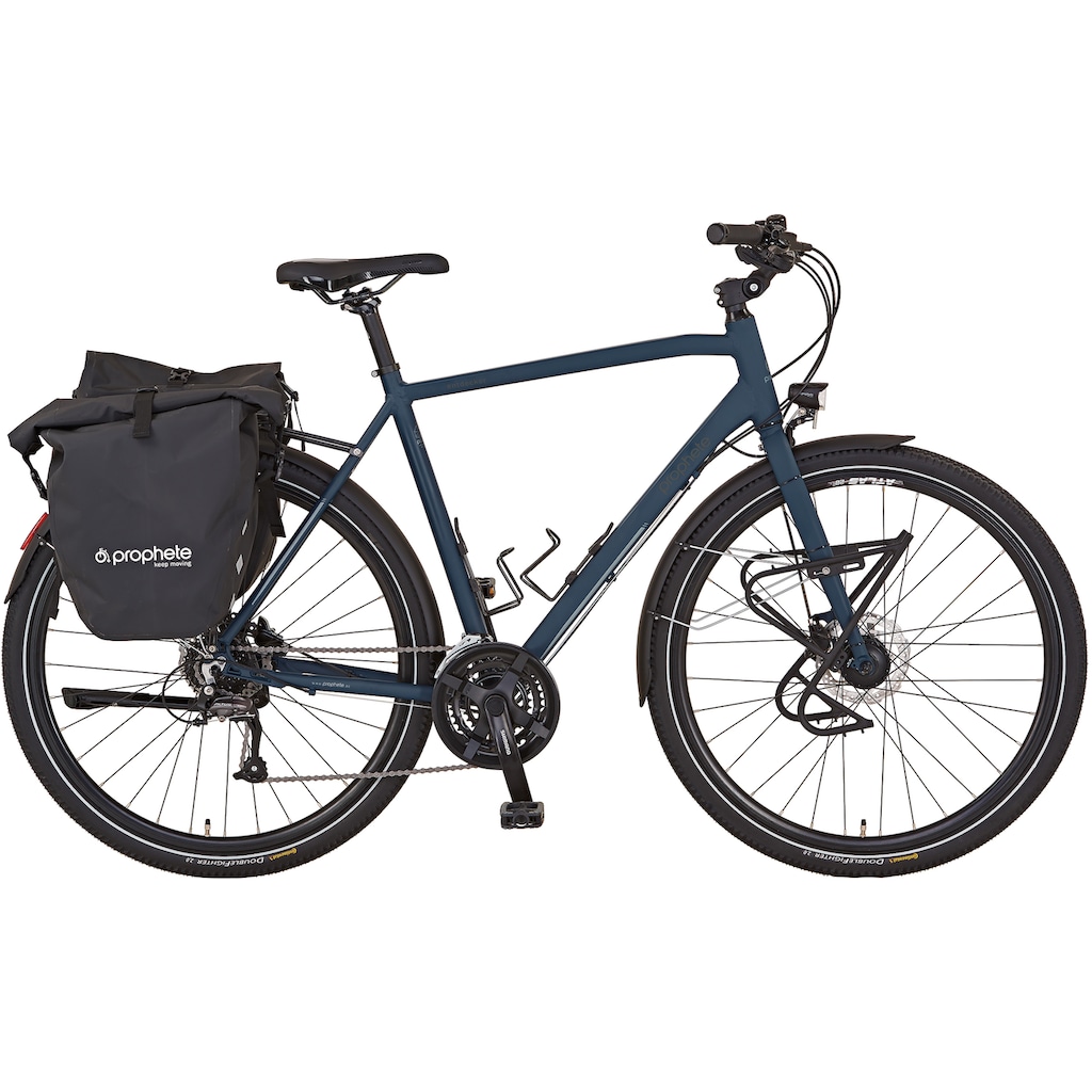 Prophete Trekkingrad »ENTDECKER 20.BTT.10 Trekking-Bike 28"«, 24 Gang, Shimano, Shimano Altus Schaltwerk, Kettenschaltung, (mit Packtaschen)