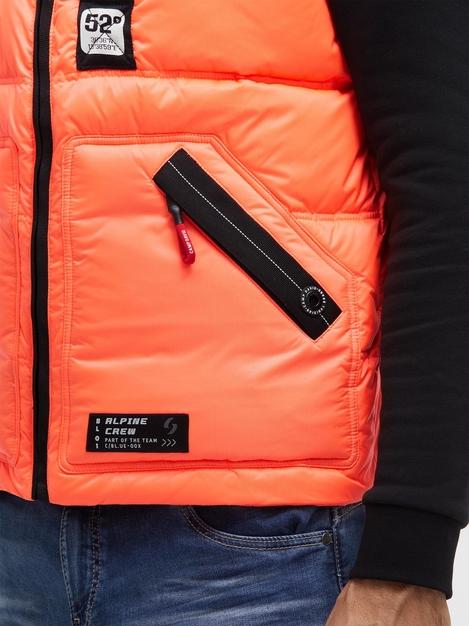 CAMP DAVID Steppweste mit Brusttasche