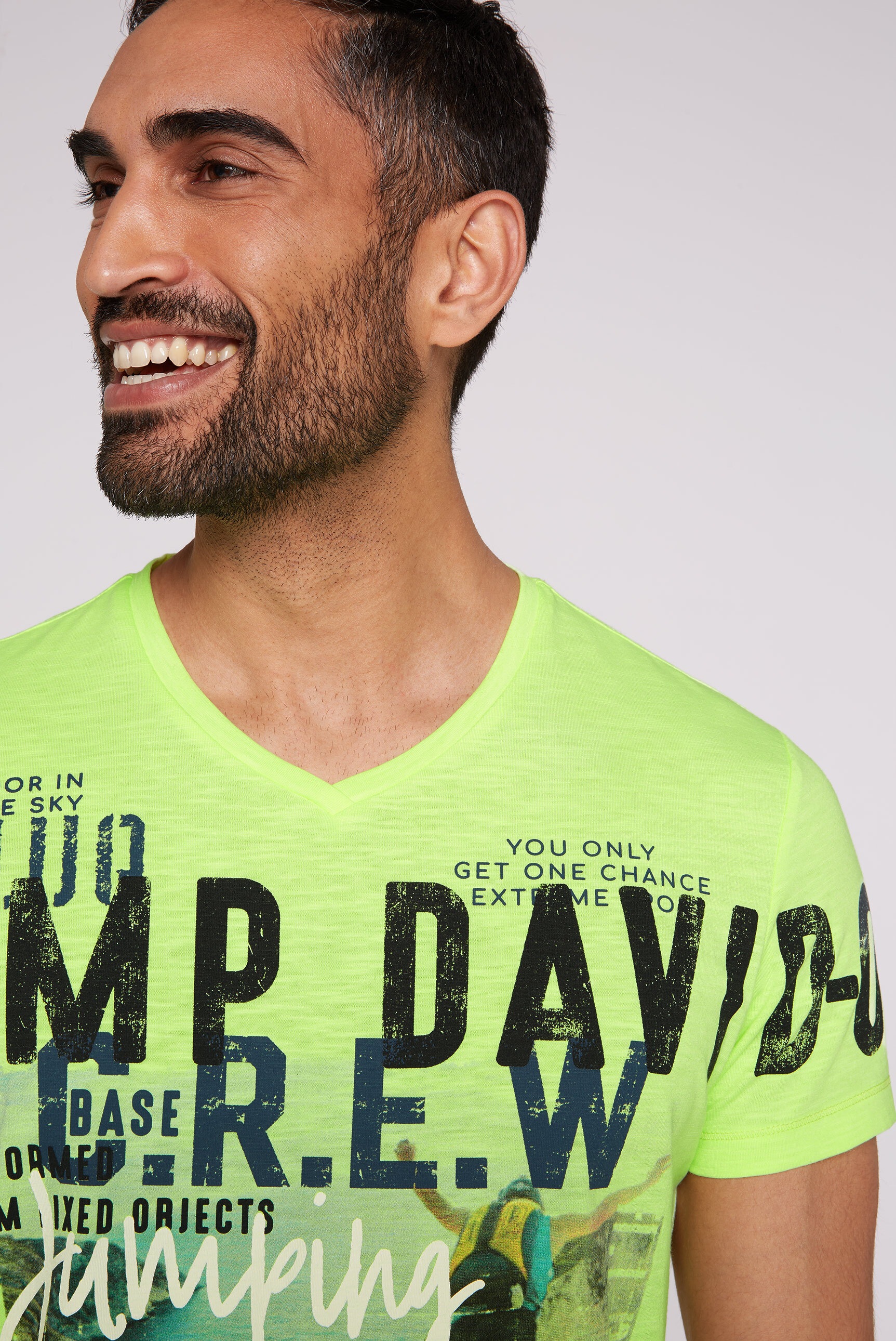 CAMP DAVID V-Shirt, mit Kontrastnähten