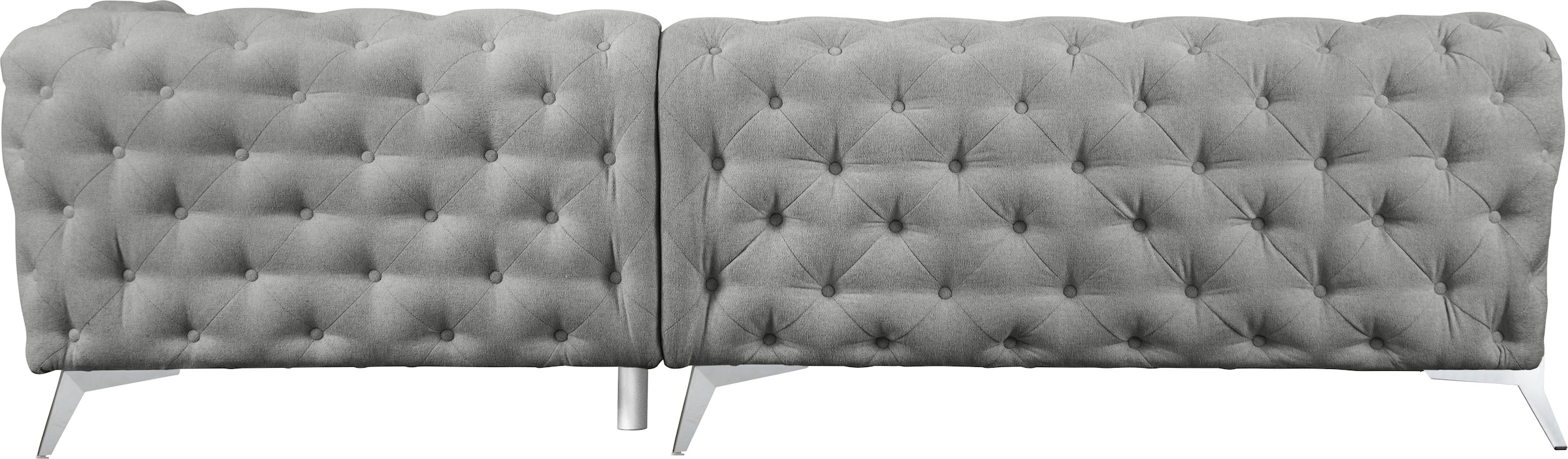 Leonique Chesterfield-Sofa »Amaury L-Form«, großes Ecksofa, Chesterfield-Optik, Breite 323 cm, Fußfarbe wählbar