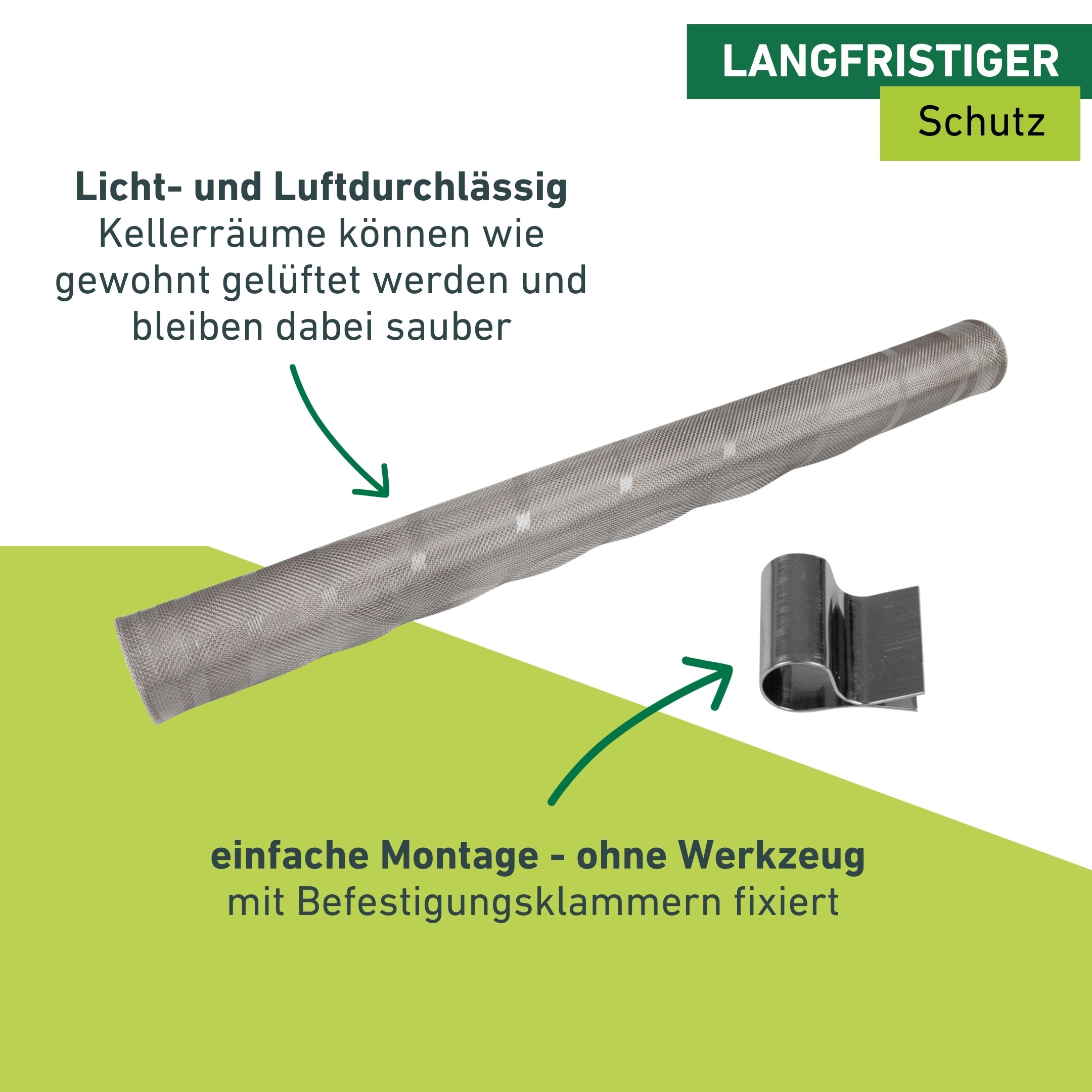 Windhager Lichtschachtabdeckung »zuverlässiger Schutz vor Laub, Ungeziefer, Kellerschacht Schutzgitter« 1 Stk. tlg. individuell kürzbar, erhältlich in Alu-, Edelstahl-, Fiberglasgewebe