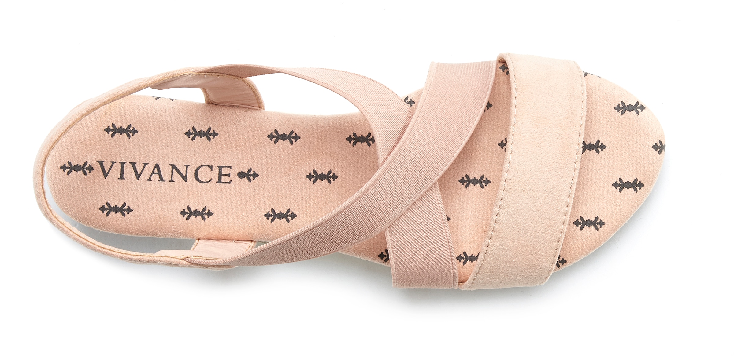 Vivance Sandalette »Sommerschuh, Sandale,«, Sandale, Sommerschuh mit elastischen Riemchen und Keilabsatz VEGAN