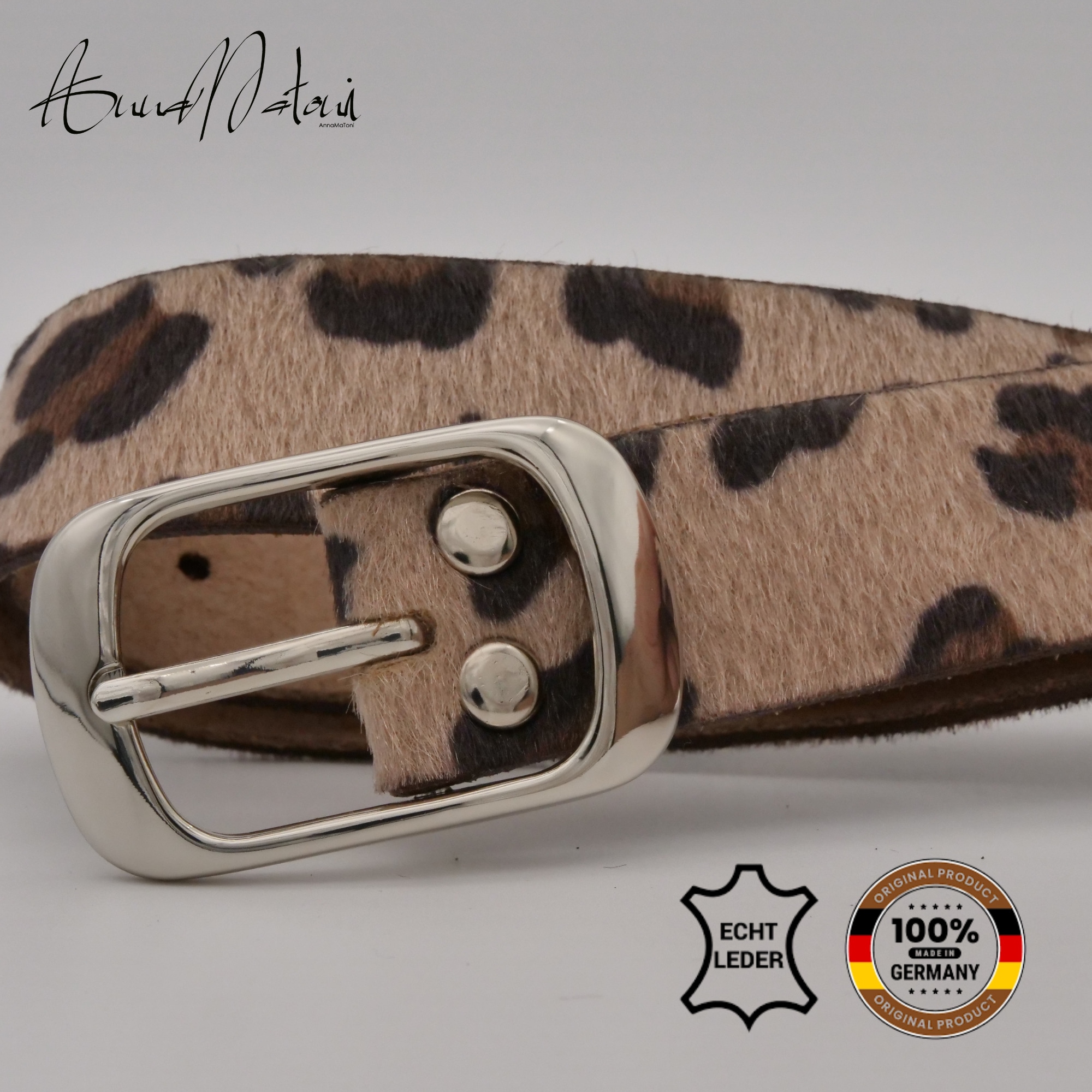 AnnaMatoni Ledergürtel »AnnaMatoni Damen Ledergürtel in hochwertigem Kunstfell in Leo«