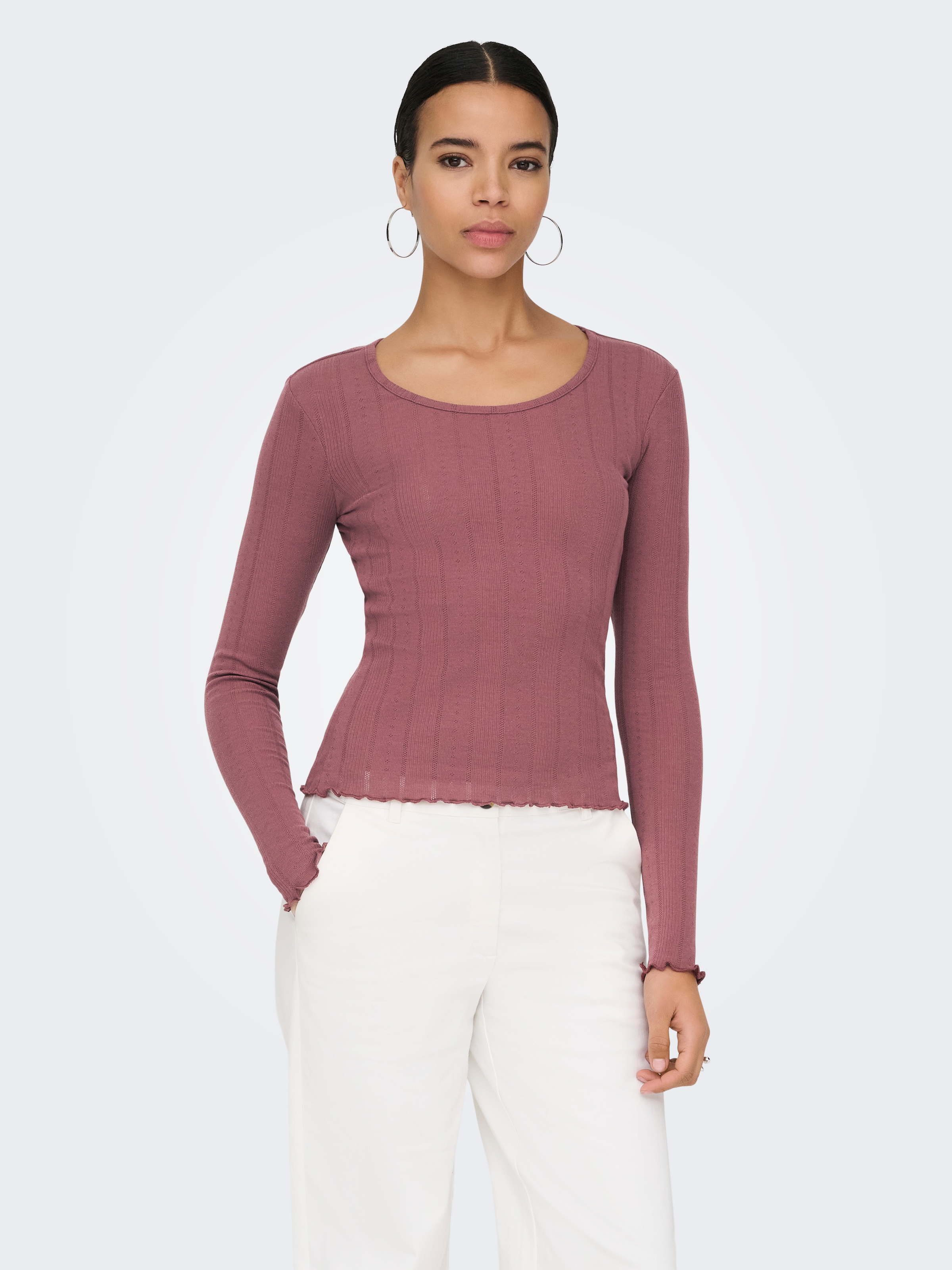 ONLY Langarmshirt »ONLTENNA O-NECK L/S TOP JRS NOOS«