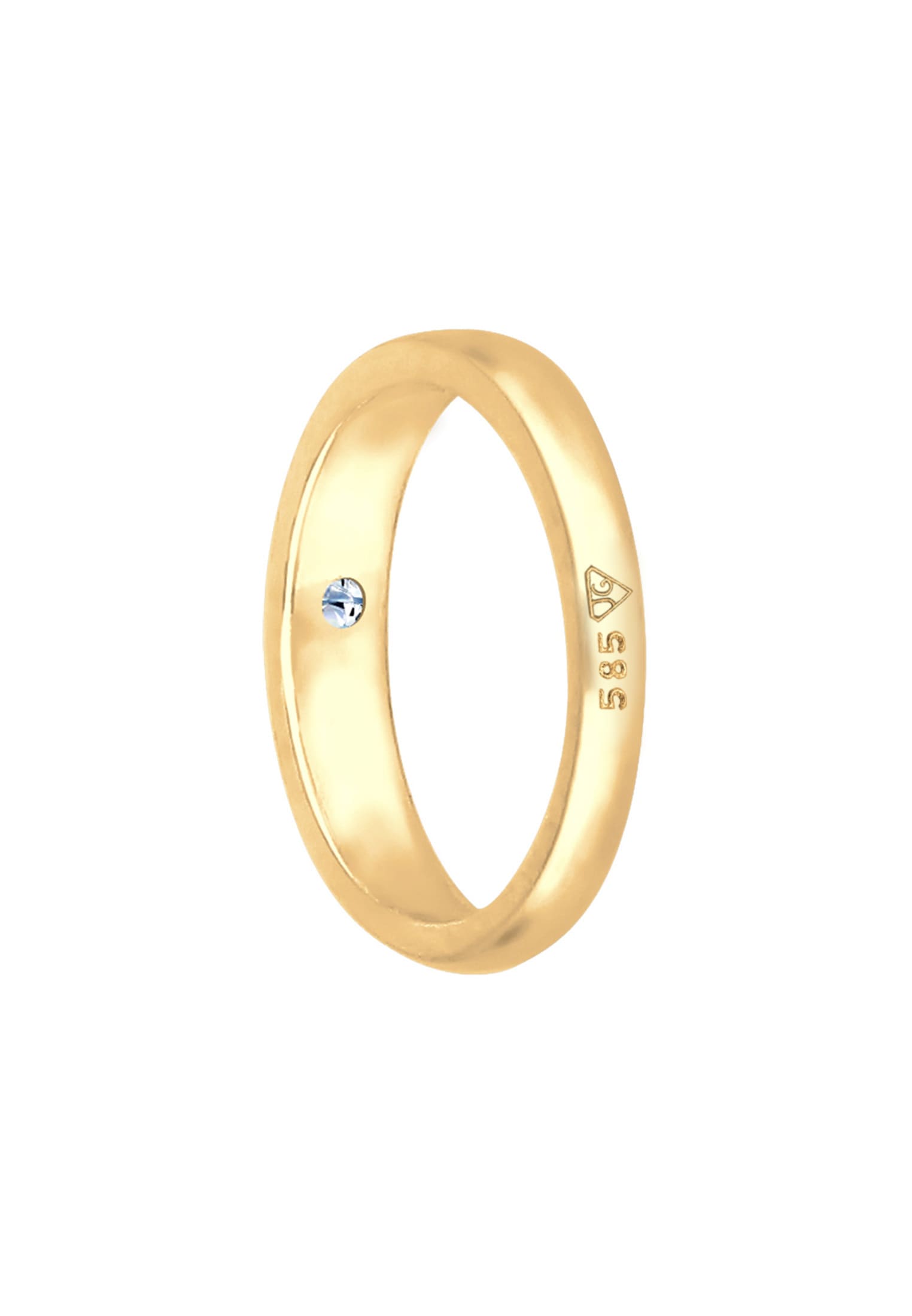 Elli DIAMONDS Perlenanhänger »Anhänger Anhänger Taufring Diamant Weiß Brillantschliff (0.005 ct) 585 Gelbgold«