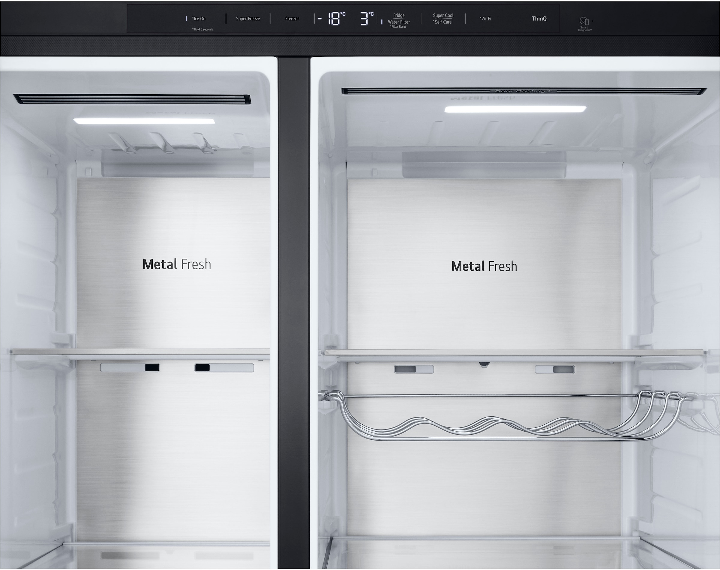 LG Side-by-Side X-Serie »GSXE90EVAD«, großes Wein- und Flaschenregal