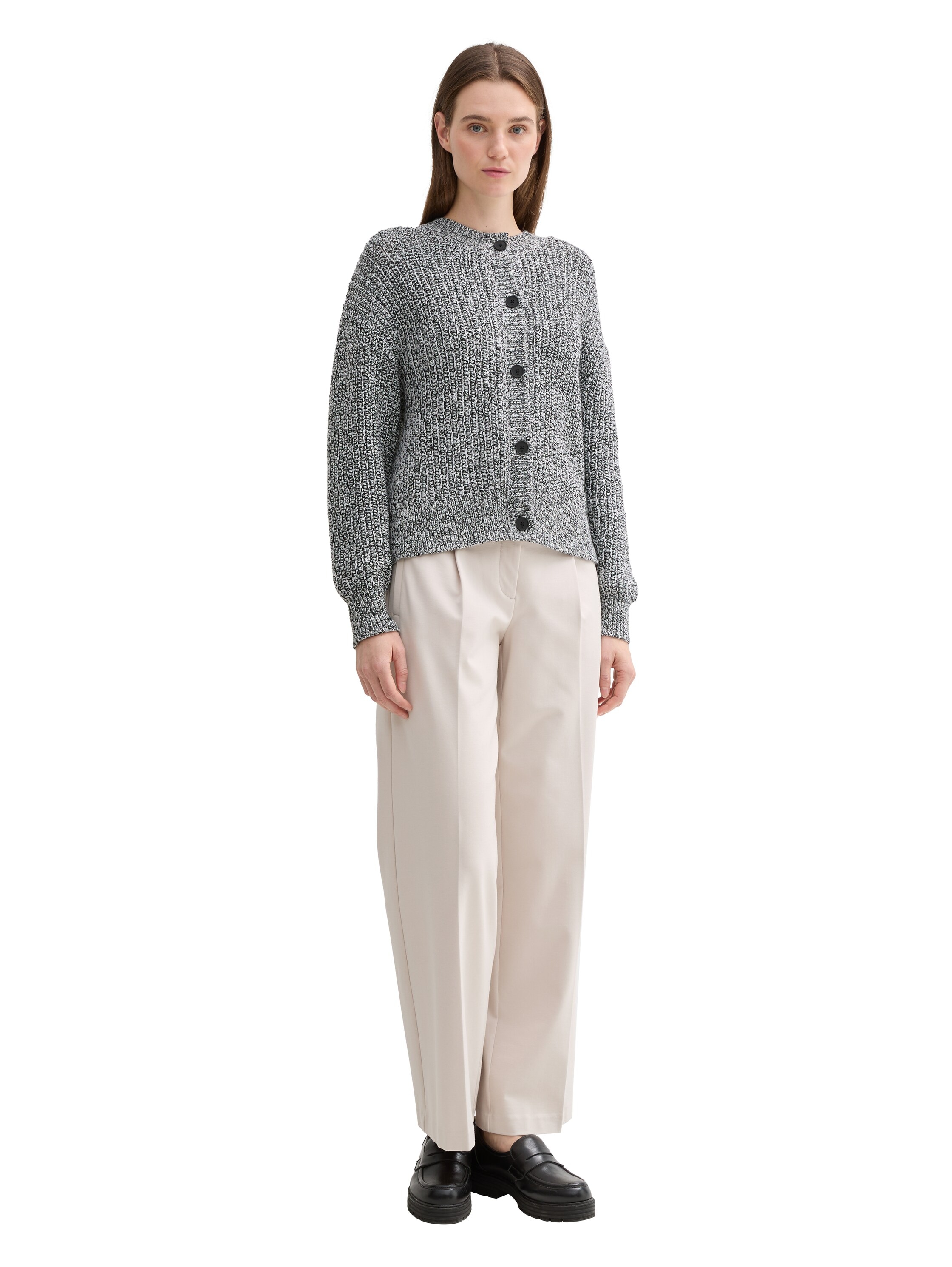 TOM TAILOR Denim Strickjacke, meliert, mit Knopfleiste