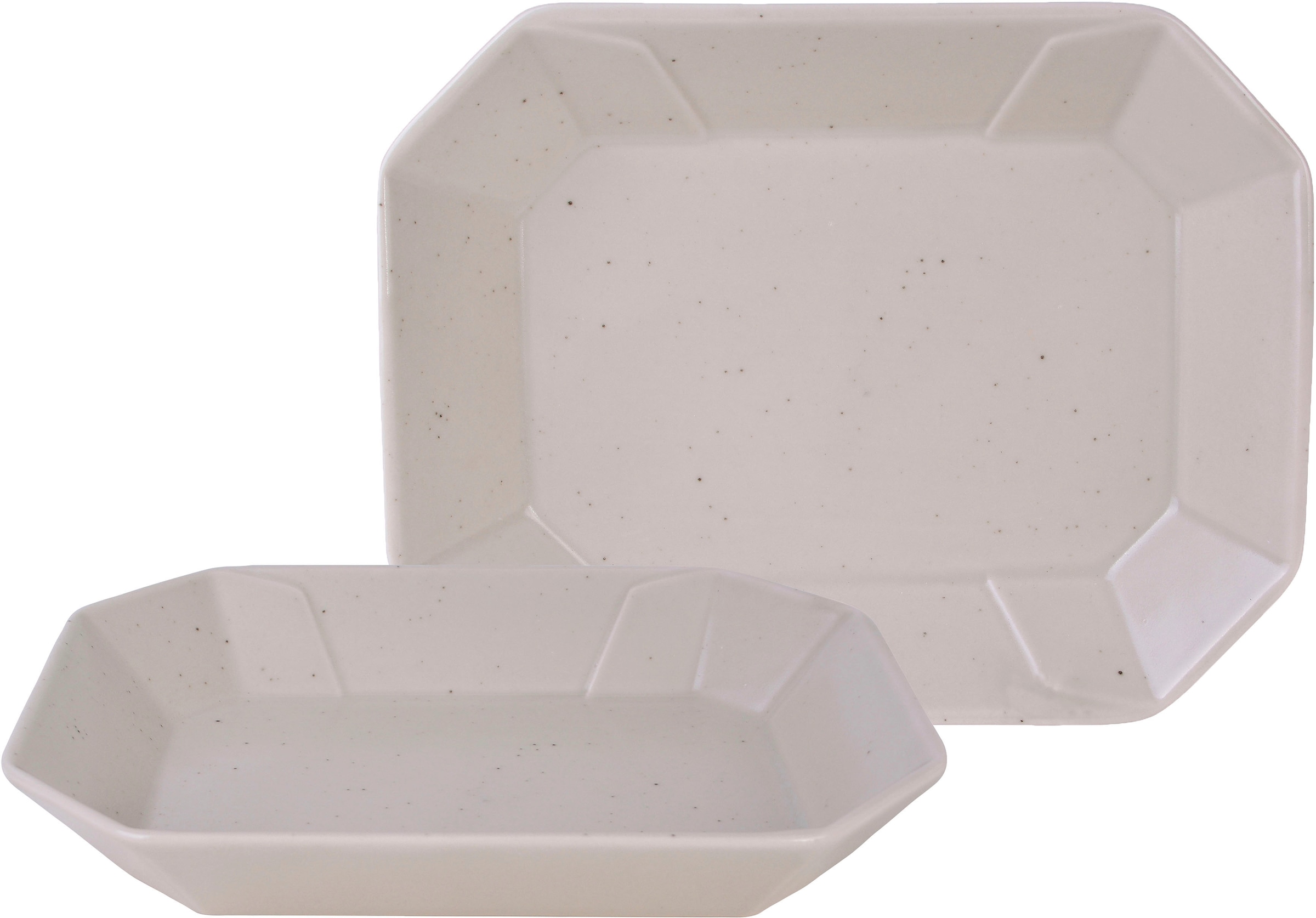 CreaTable Servierschale "Box", 2 tlg., aus Steinzeug, Snackschale, Topaktueller „Streat Food“ Trend