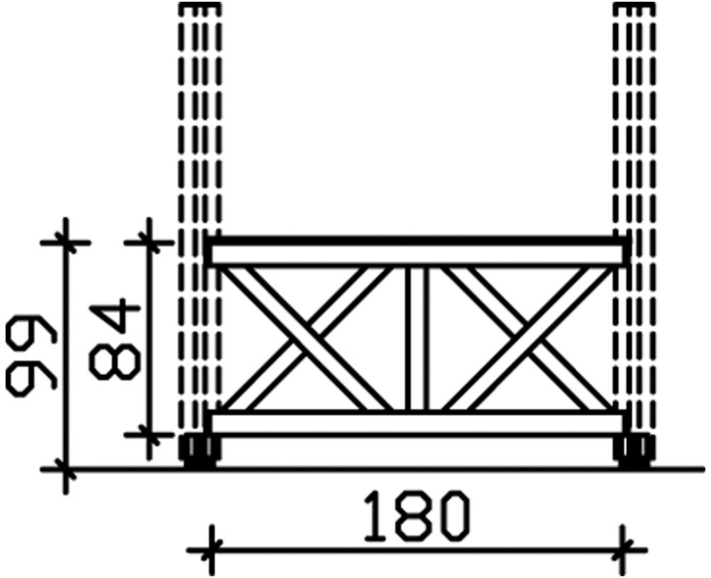 Skanholz Brüstungsgeländer »Andreaskreuz«