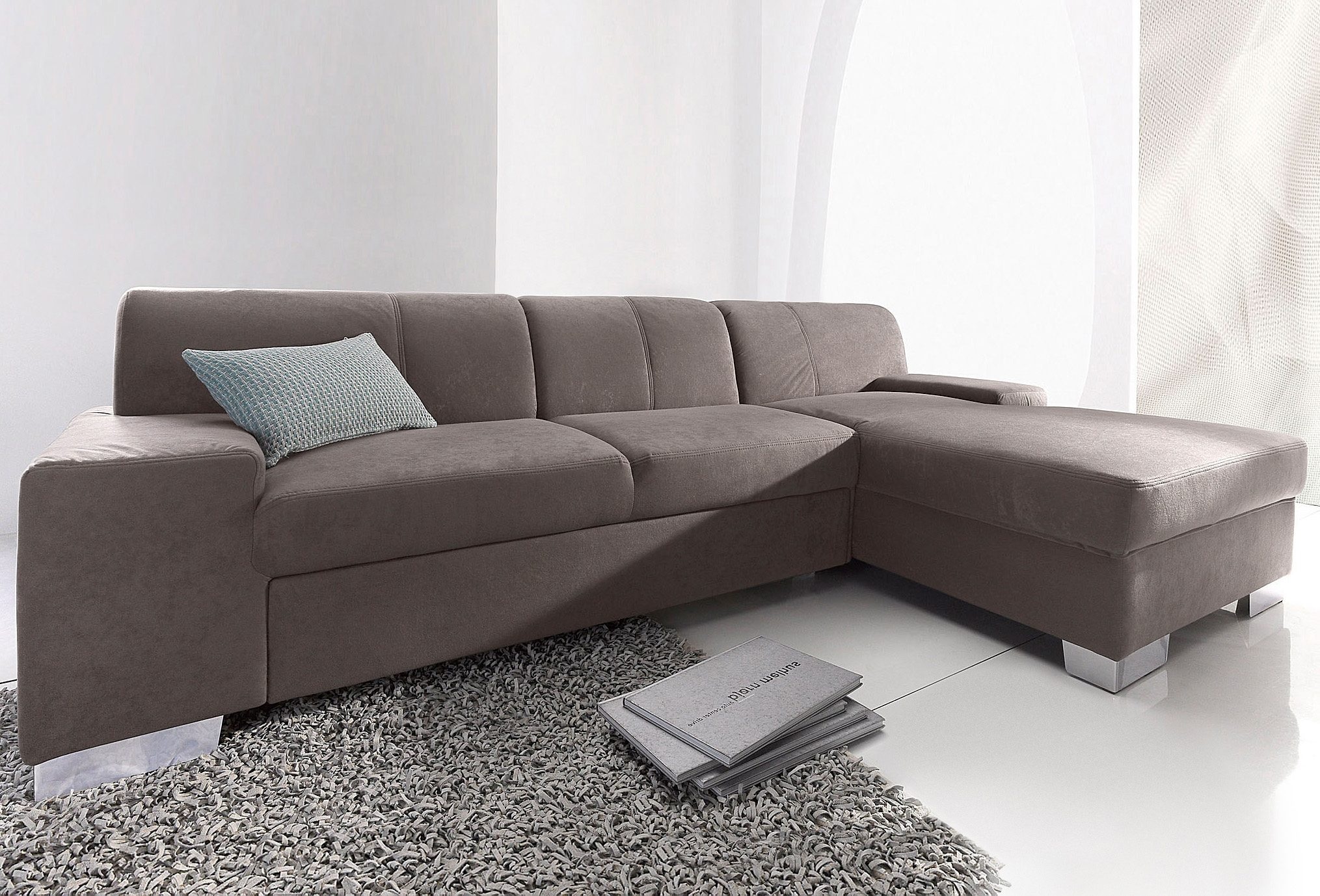 DOMO collection Ecksofa "Star, zeitlose Formensprache, elegante Optik, Breite 248cm, L-Form" wahlweise mit Bettfunktion
