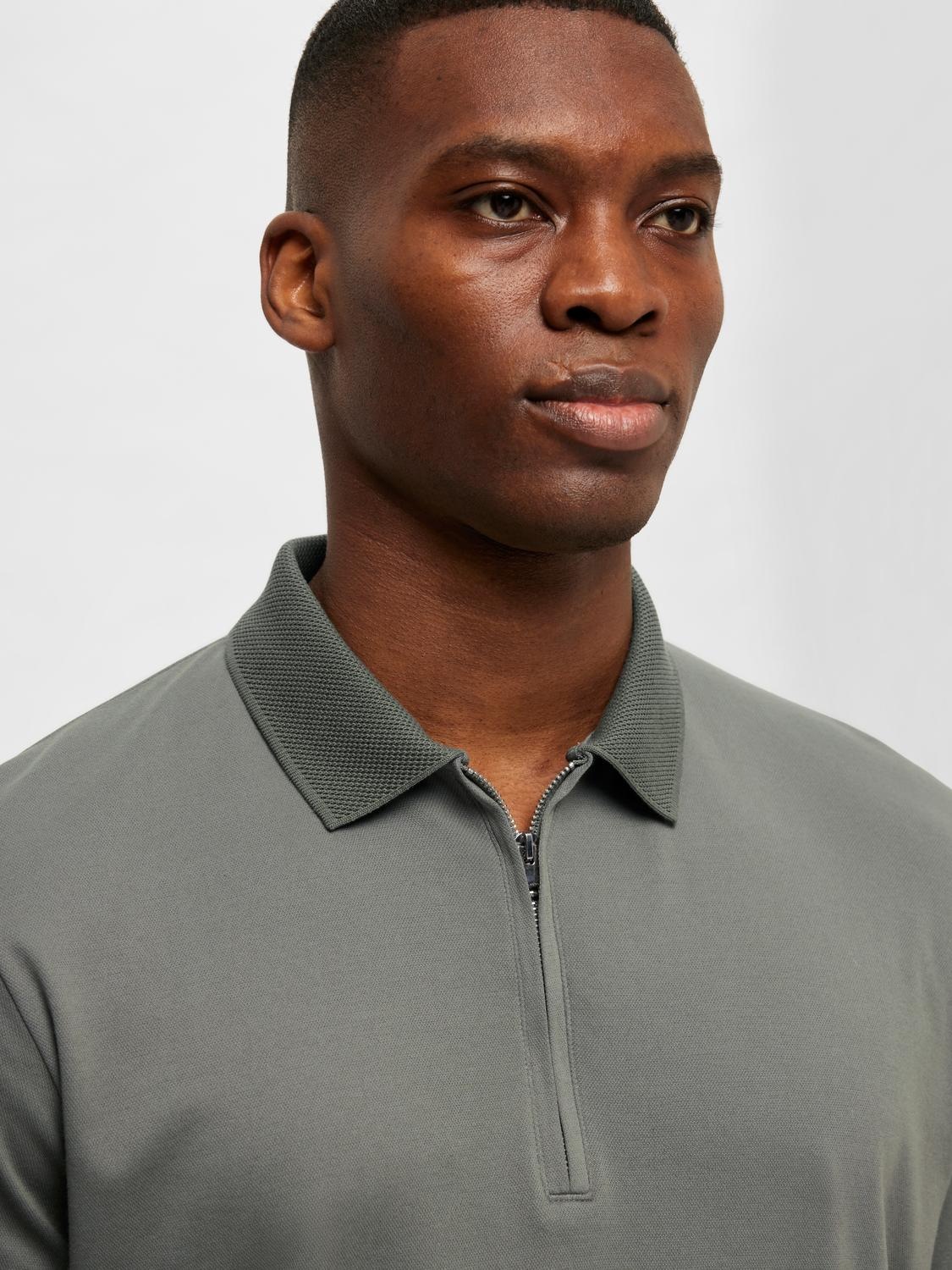 Thumbnail - SELECTED Poloshirt "SLHFAVE ZIP SS POLO NOOS" Baumwollmischung, regular fit