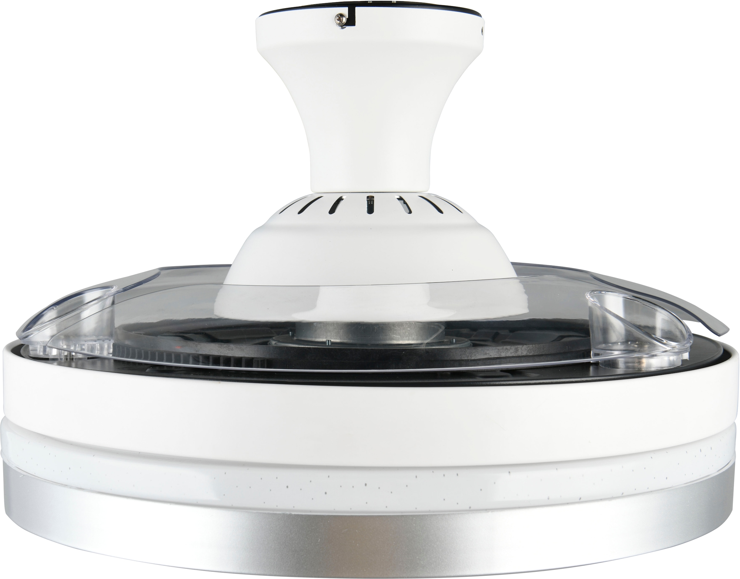 REALITY Leuchten LED Deckenleuchte »LINDBERG Deckenventilator mit Beleuchtung, Rotor einklappbar, 6 Stufen«, 1 flammig, Leuchtmittel LED-Board | LED fest integriert, LED Ventilator mit Fernbedienung dimmbar Memory Nachtlicht Starlight
