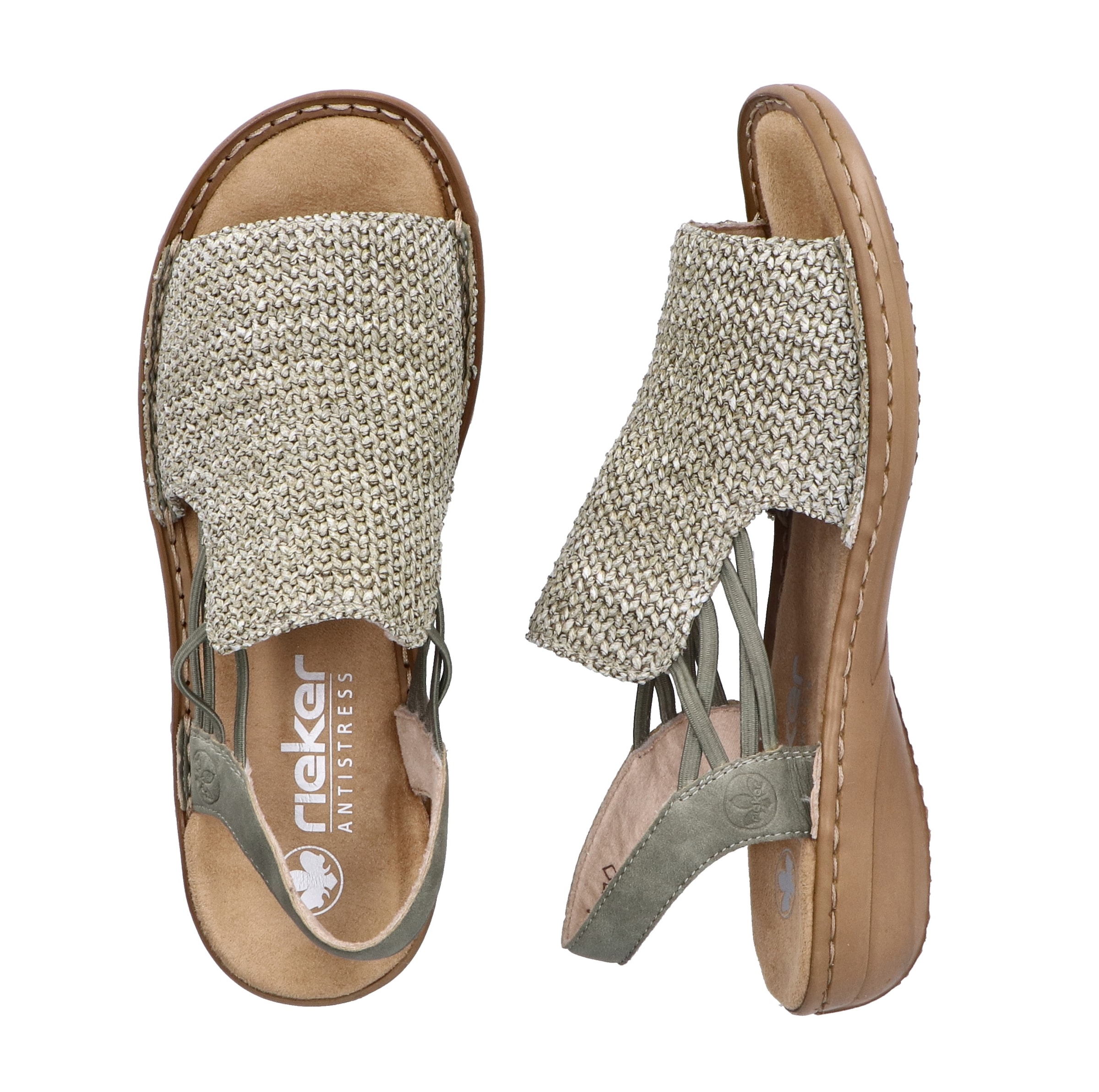 Rieker Sandale, Sommerschuh, Sandalette, Schlupfschuh mit seitlichen Gummizügen