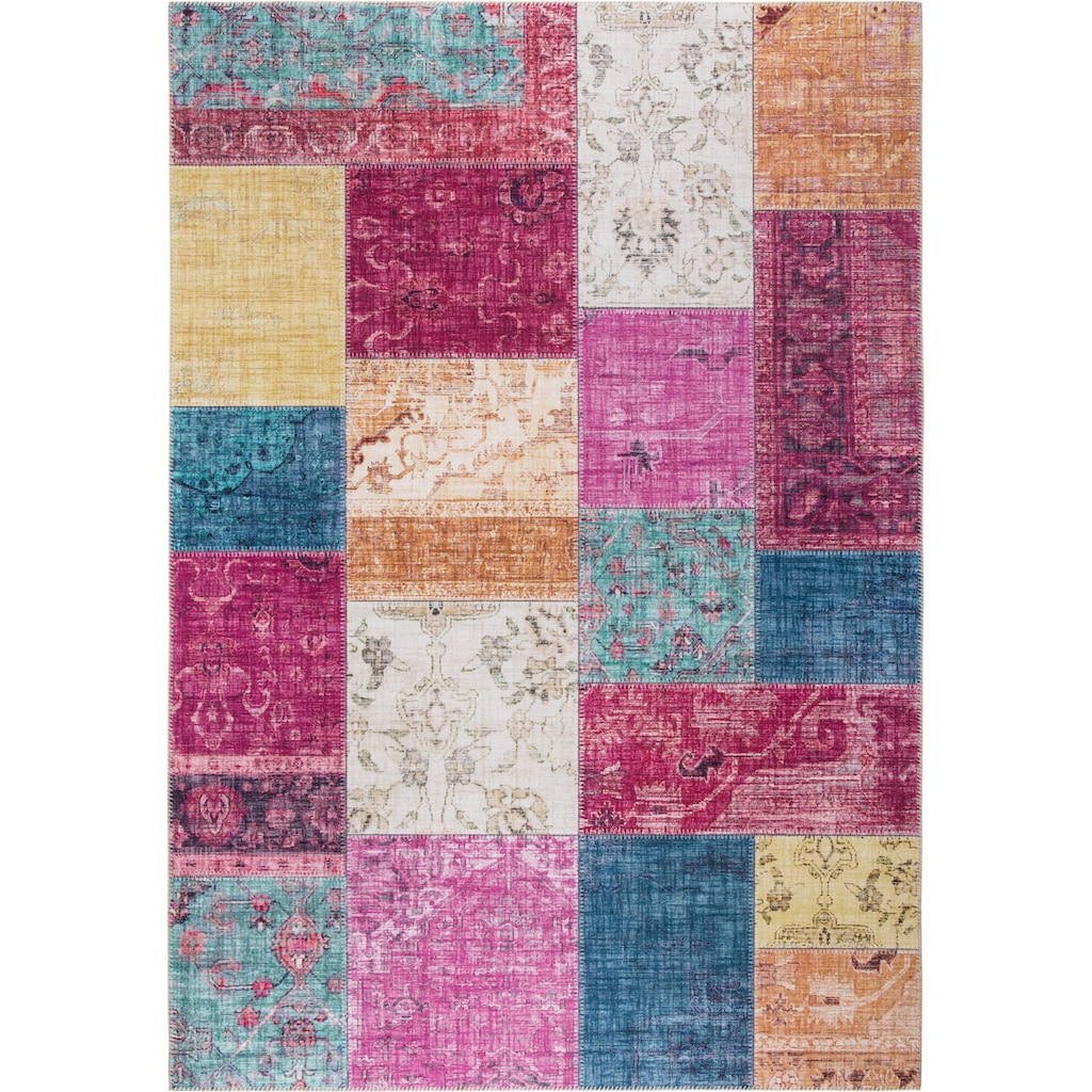 LUXOR living Teppich »Prima 2«, rechteckig, Kurzflor, Patchwork Muster, Vintage Design, Wohnzimmer