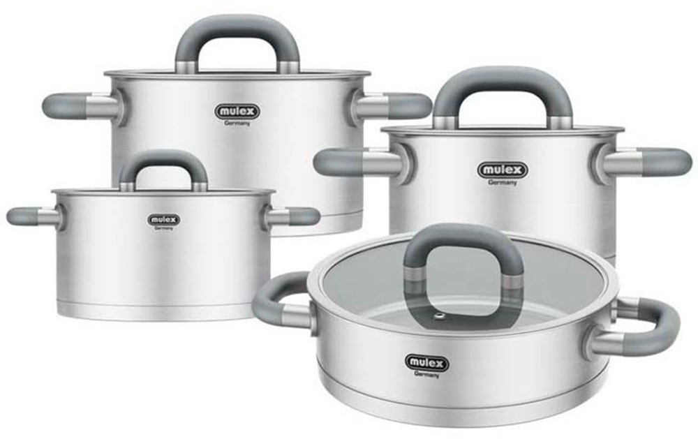 Mulex Topf-Set "LUGANO" Set, 8 Stk. tlg. Edelstahl 18/10 günstig online kaufen