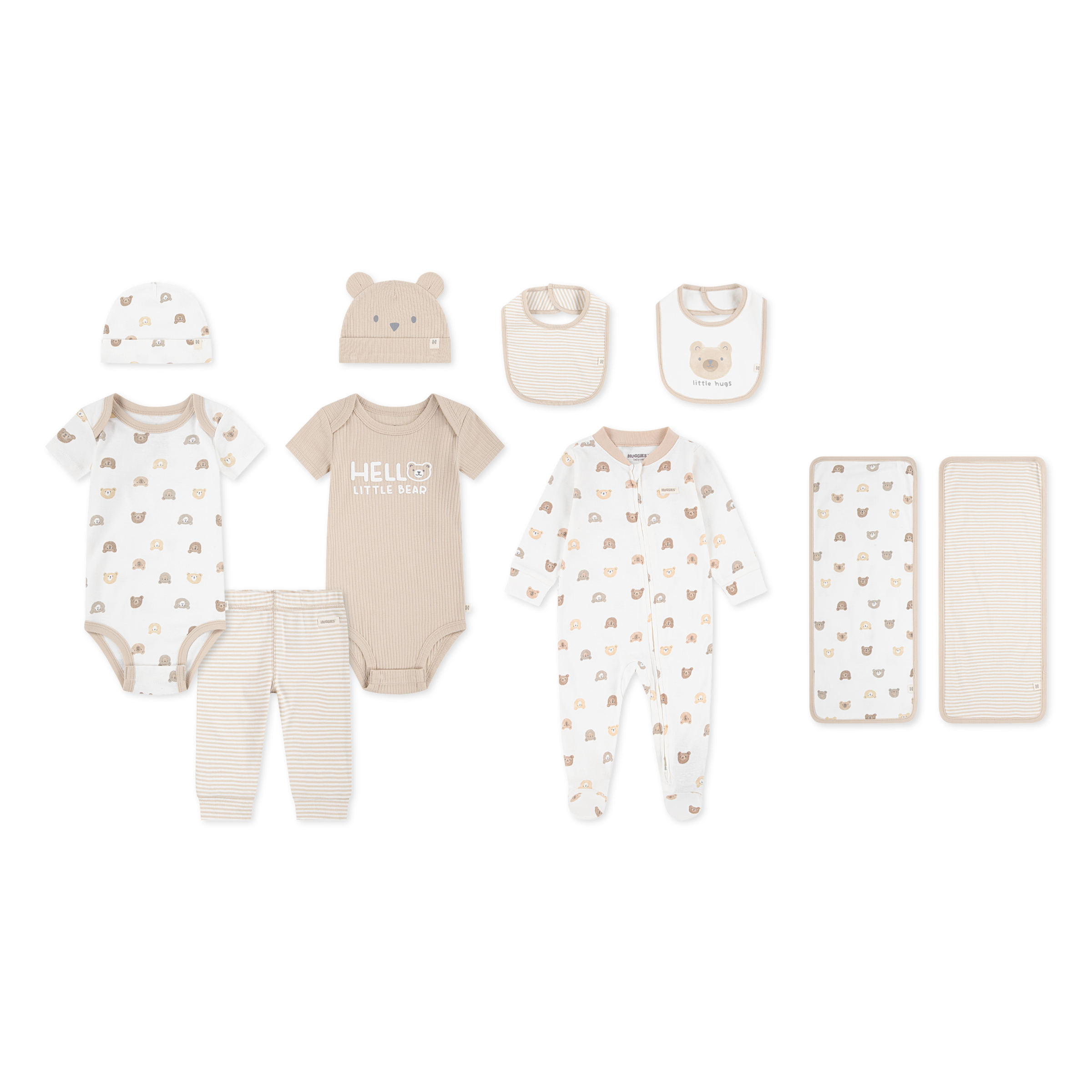 HUGGIES babywear Neugeborenen-Geschenkset »HGHN 10PC GIFT BOX SET« Set, 10 Stk. mit Bärchenmotiven