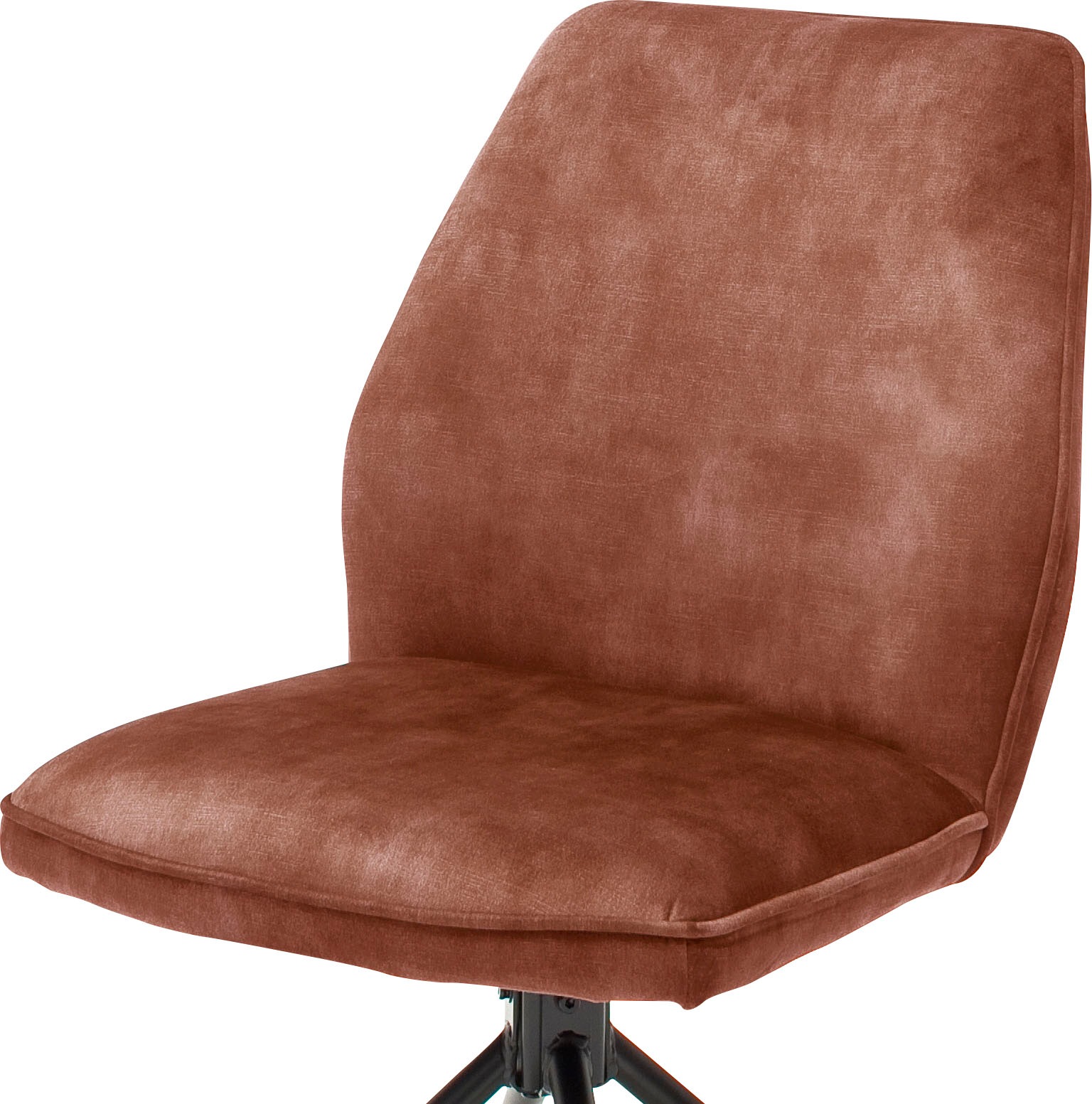 Esszimmerstuhl MCA FURNITURE "Ottawa", braun (rostbraun, metall schwarz matt lackiert), B:54cm H:89cm T:64cm, 100% Polyester, Stühle, Esszimmerstuhl, Vintage Veloursoptik mit Keder, Stuhl belastbar bis 120 Kg 3