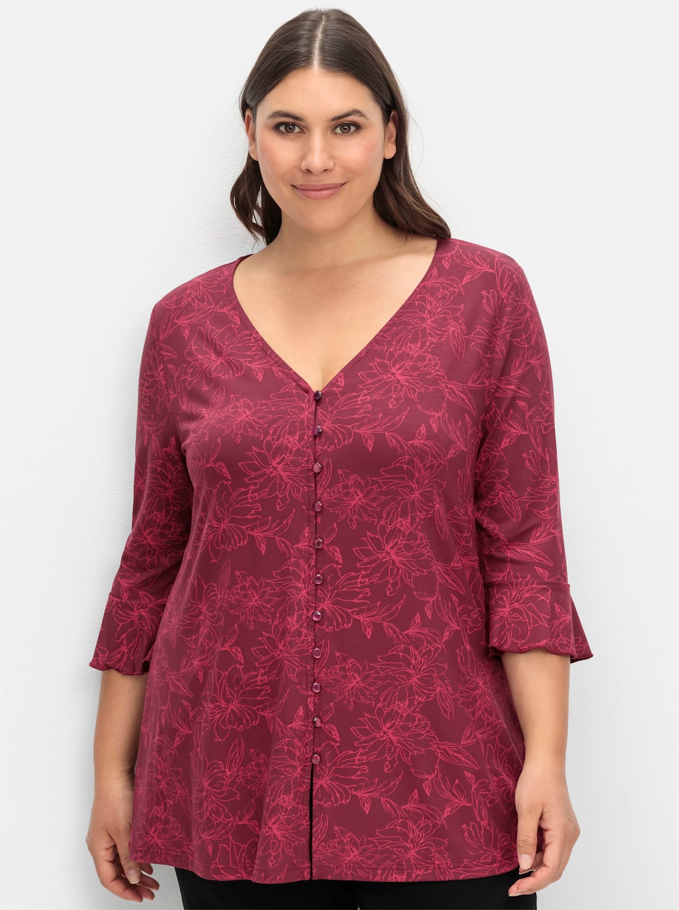 Sheego 3/4-Arm-Shirt "T-Shirt", (1 tlg.) günstig online kaufen