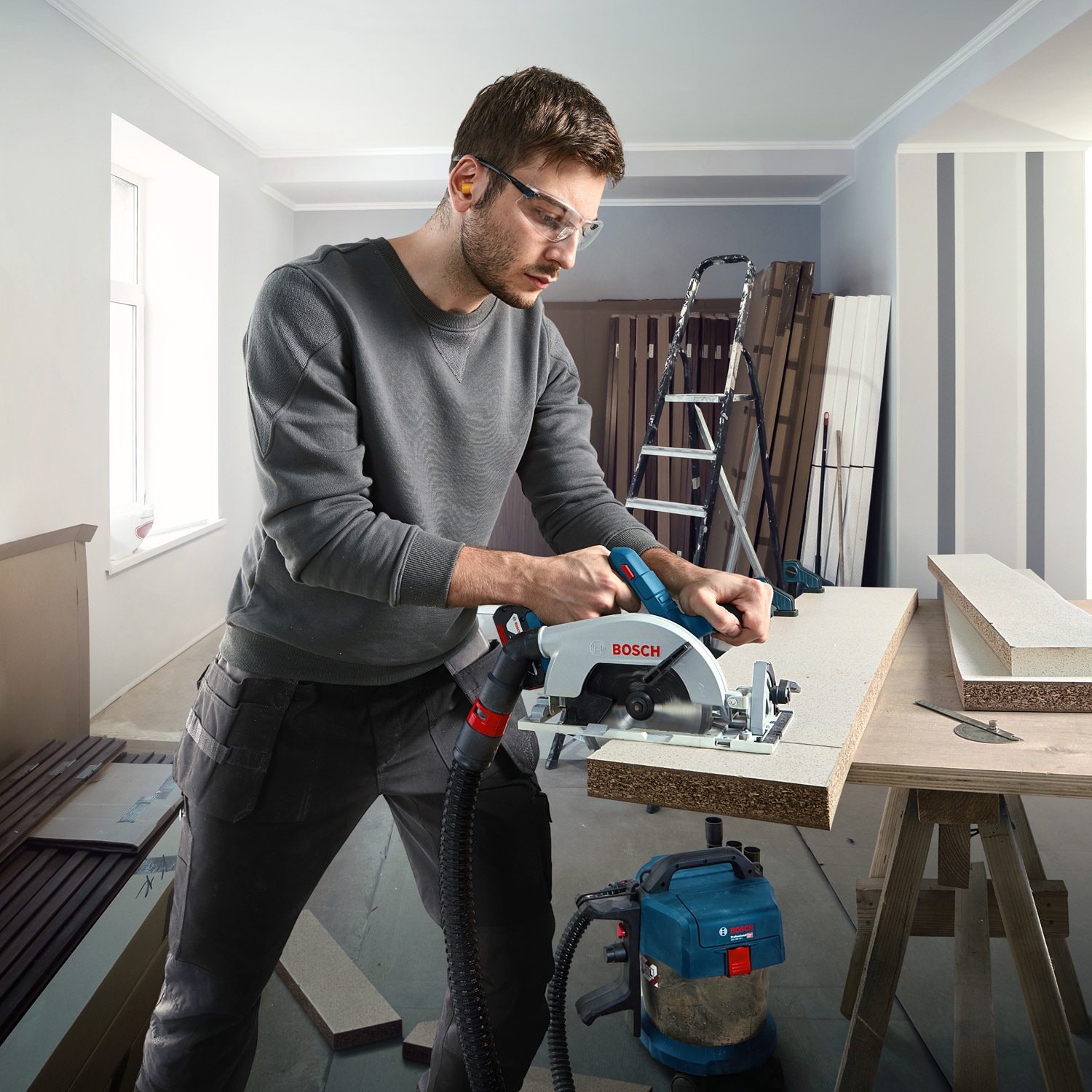 Bosch Professional Akku-Handkreissäge »»GKS 18V-57-2««, in L-BOXX, ohne Akku, ohne Ladegerät