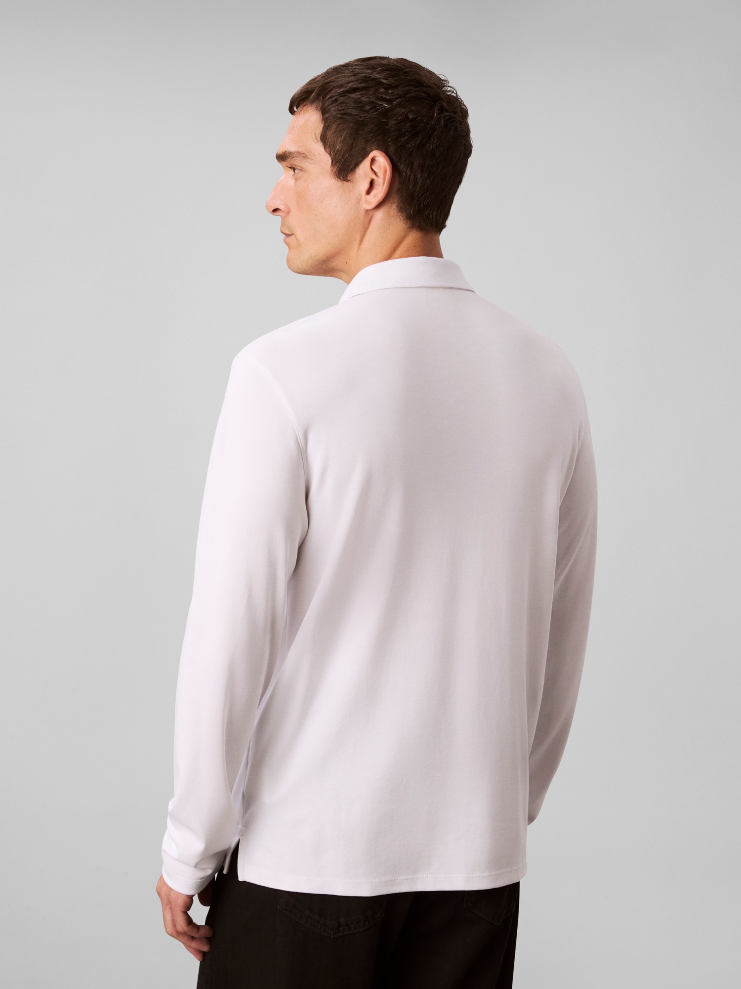 Calvin Klein Langarm-Poloshirt »LS SUPIMA COTTON SOLID POLO«, regular fit mit Rundhalsausschnitt