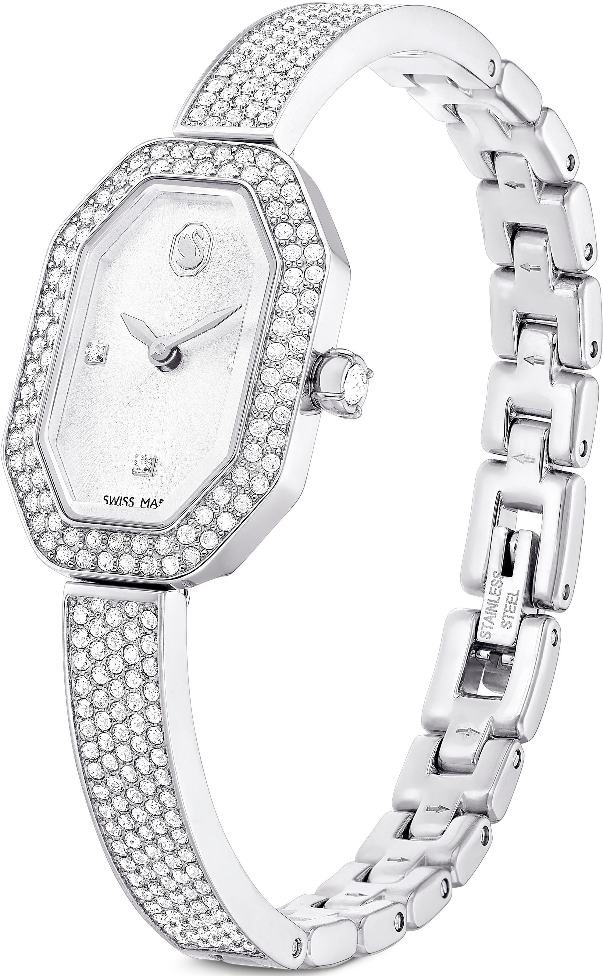 Swarovski Quarzuhr »DEXTERA BANGLE«, Armbanduhr, Damenuhr, Swarovski-Kristalle, Swiss Made