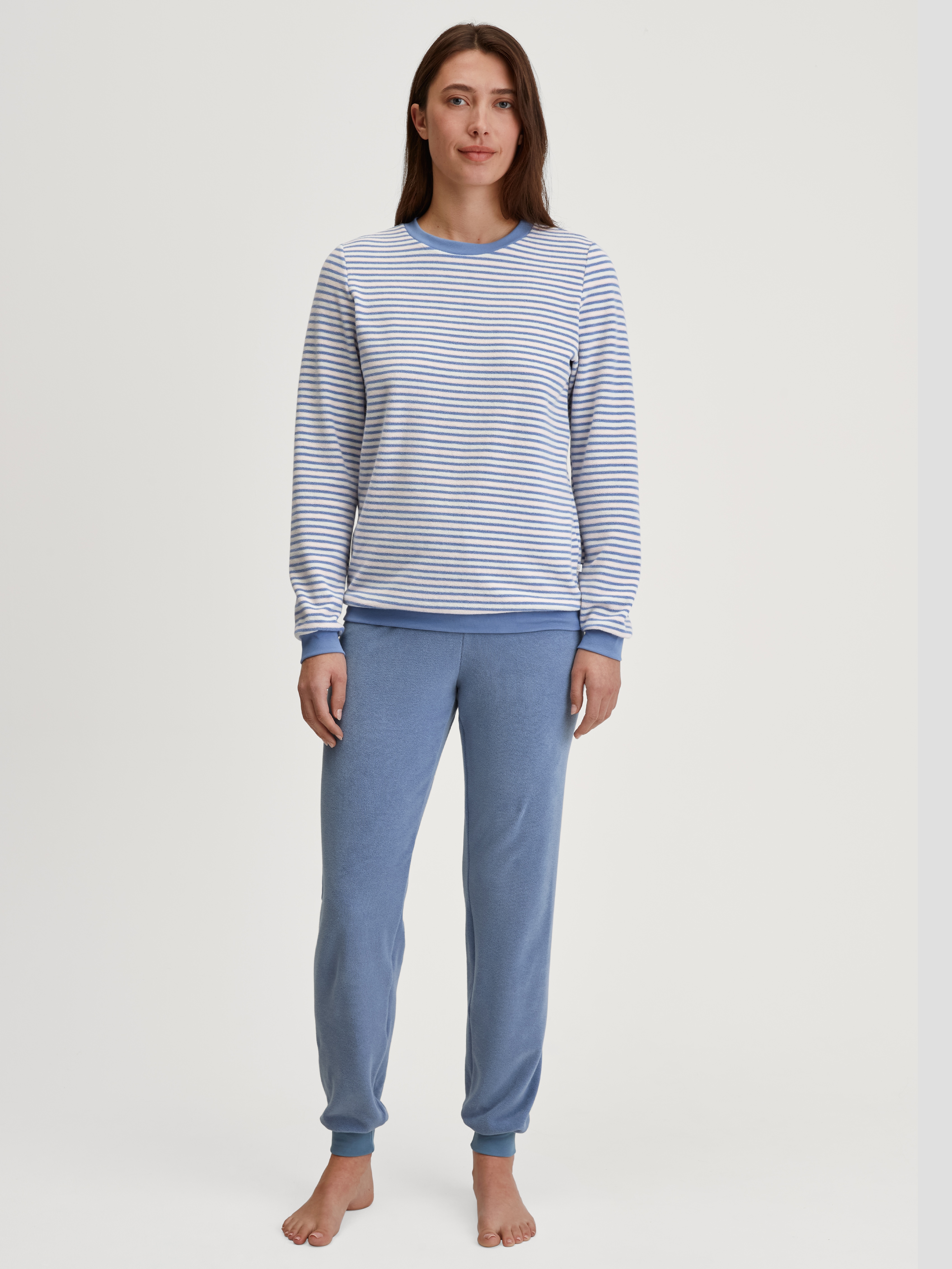 CALIDA 1100000002199 "Soft Dreams" 2 tlg. Ringel-Design, warm, weich, Frottee-Qualität, Cotton-Mix