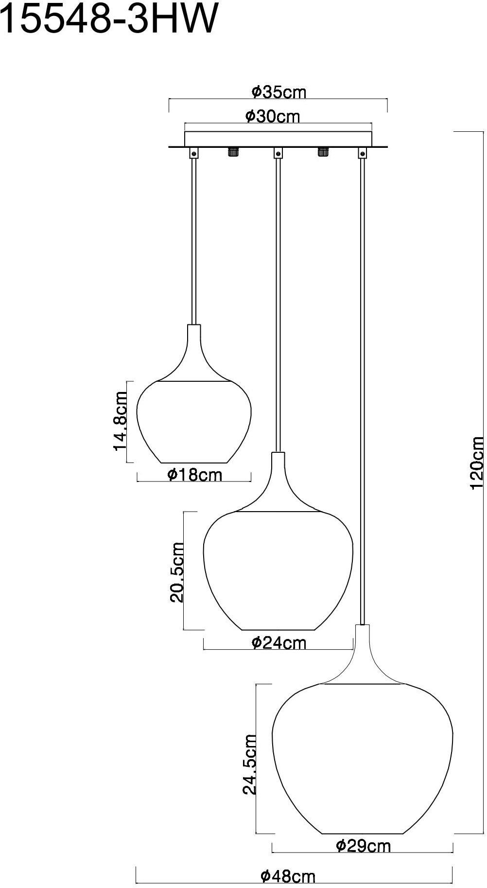 GLOBO LIGHTING Hängeleuchte »MAXY«, Leuchtmittel E27 | ohne Leuchtmittel, Hängelampe/Pendelleuchte/Glas klar/Höhe kürzbar/ø: 480mm/Dekorillen