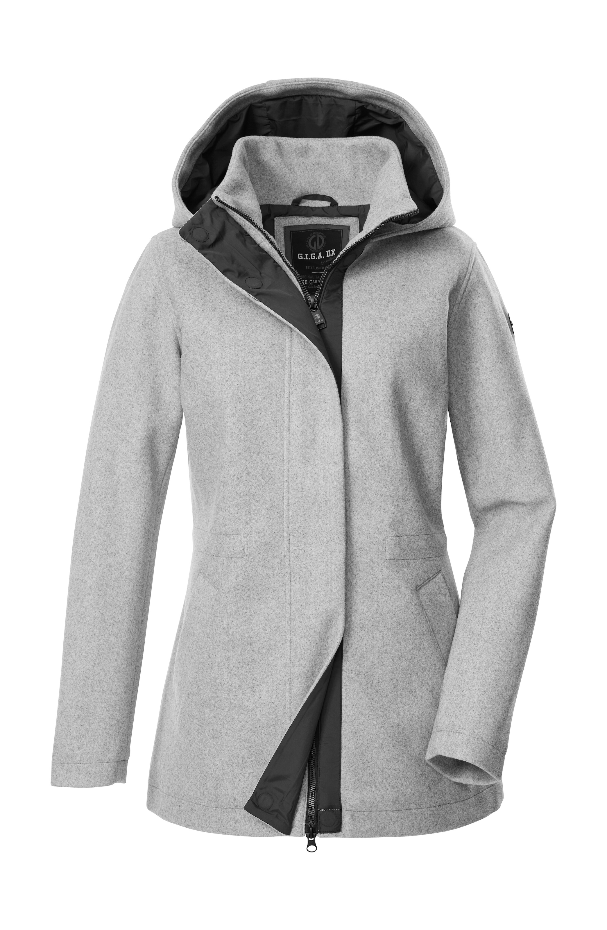 Funktionsjacke "GW 91 WMN JCKT", Damen, Gr. 42, hellgrau, Oberseite: 100% Polyester;Rückseite: 100% Polyester;Futter: 100% Polyester, G.I.G.A. DX BY KILLTEC, Jacken Funktionsjacke, Wärmende, windabweisende Jacke mit 2-Wege-Reißverschluss