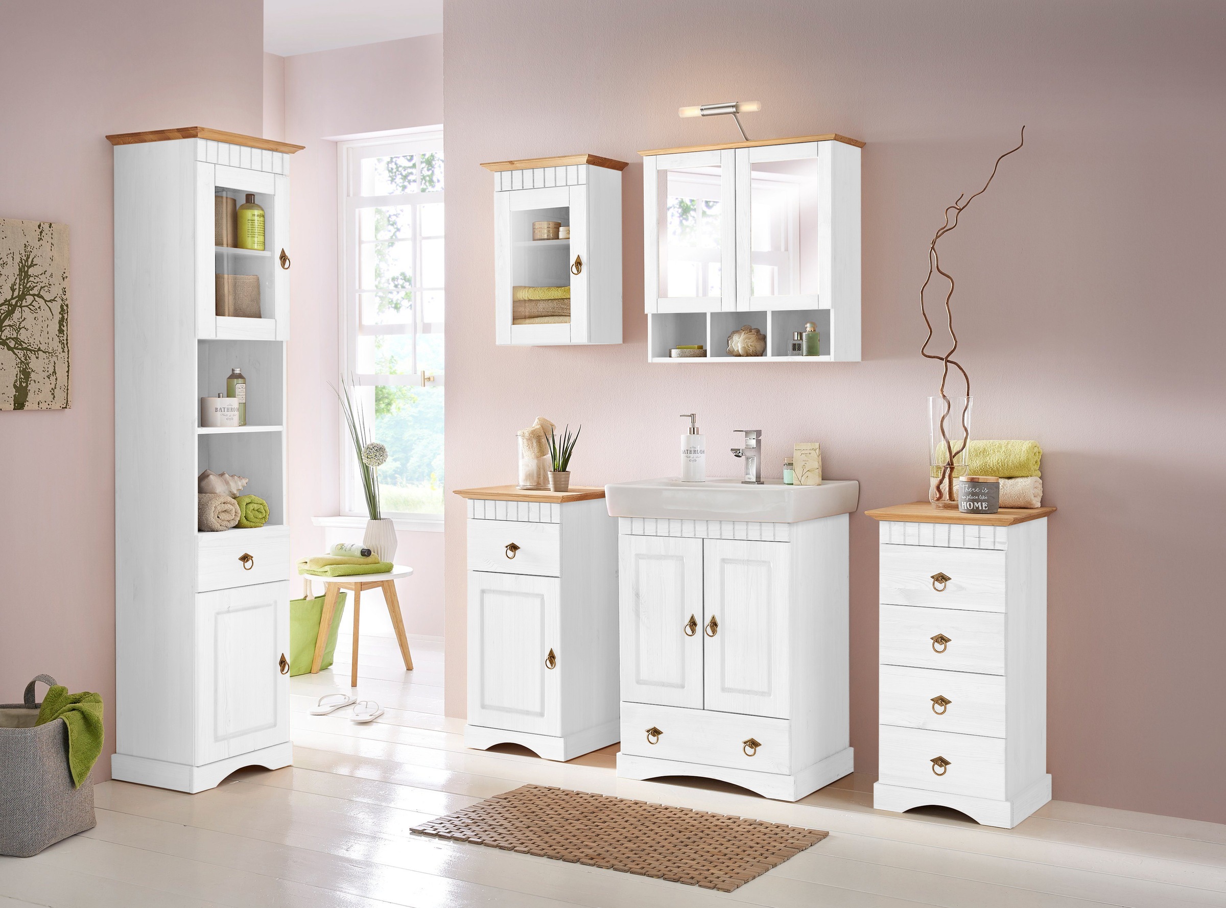 welltime Spiegelschrank "Landhaus Sylt" Breite 62,5 cm, aus Massivholz günstig online kaufen