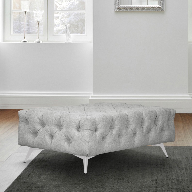 Home affaire Polsterhocker "Amaury" Chesterfield-Optik, Breite 120cm, Fußfa günstig online kaufen