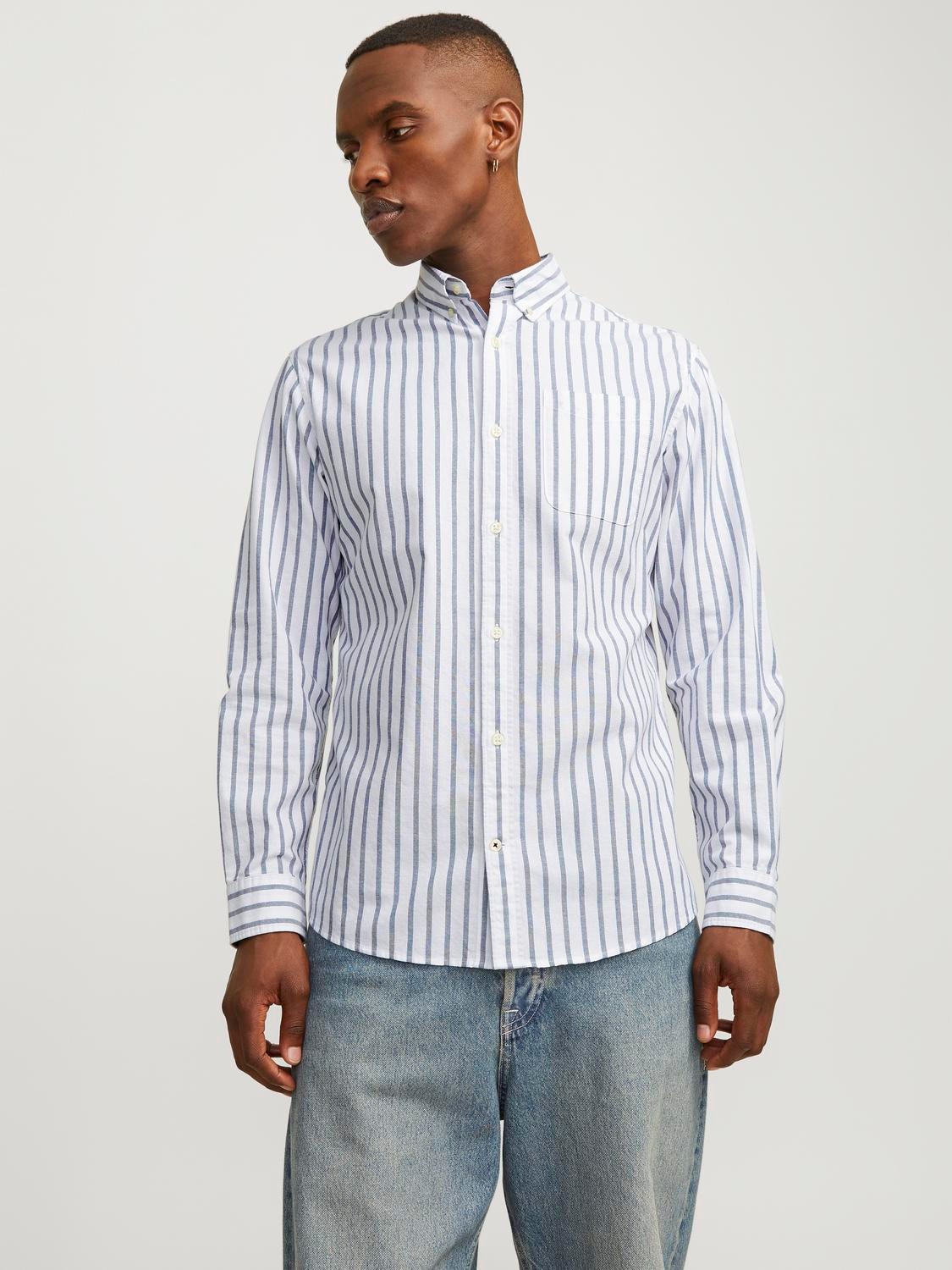 Langarmhemd »JJEOXFORD SHIRT L/S S21 NOOS PLS«, mit Brusttasche