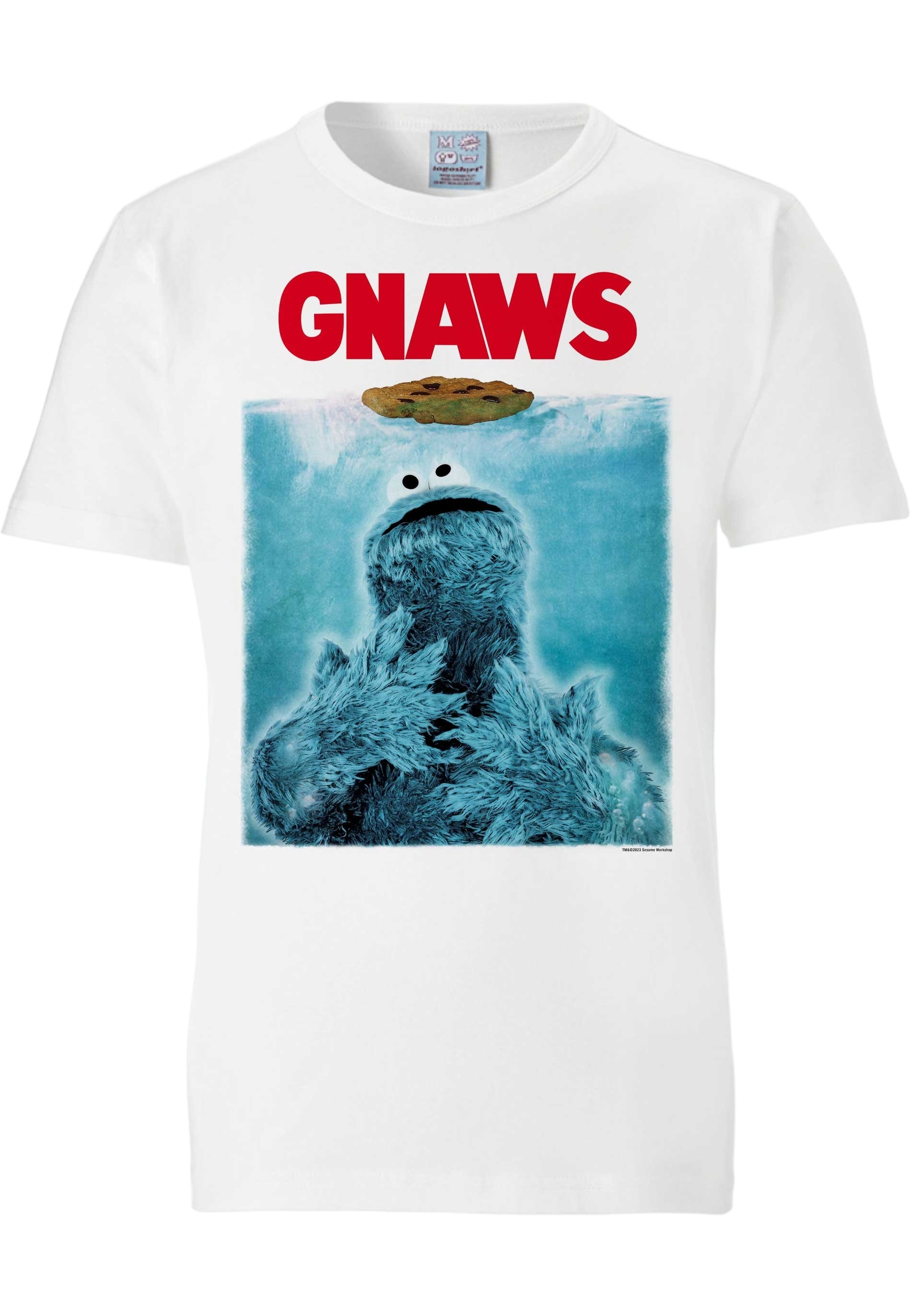 LOGOSHIRT T-Shirt »Sesamstrasse Krümelmonster«, mit Neck Crew ▷ | bequemem BAUR bestellen