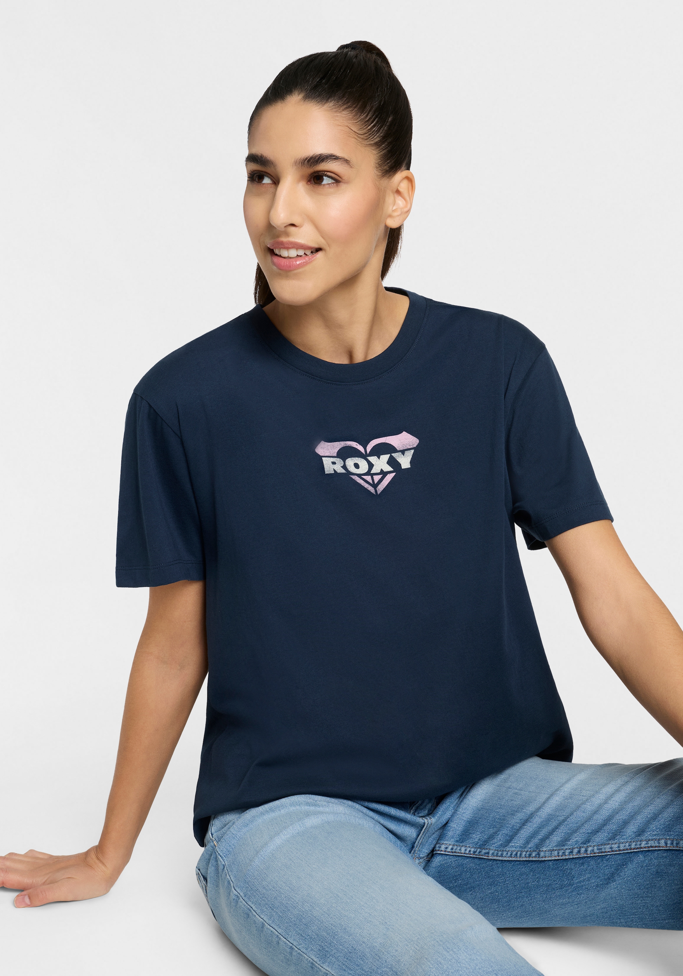 Roxy T-Shirt »O HANGLOOSE CLASHORT SLEEVEIC LOGO« 2 Kurzarm, für vielseitige Aktivitäten, aus Jersey-Material