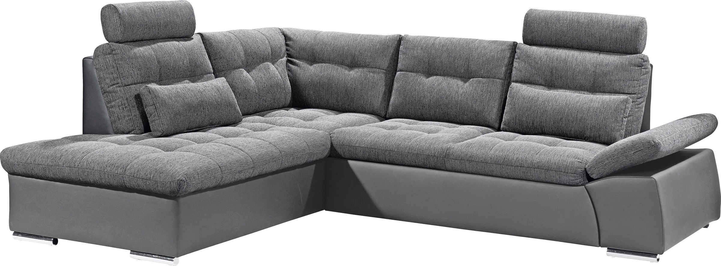 Thumbnail - ED EXCITING DESIGN Ecksofa "Jakarta L-Form", mit Bettfunktion, Armteilverstellung, Kopfstützen & 2 Nierenkissen