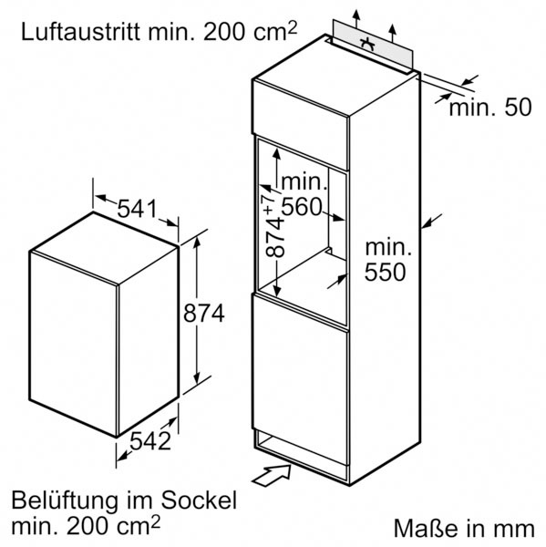 BOSCH Einbaugefrierschrank hoch, cm | breit 4, auf BAUR »GIV21VSE0«, 87,4 Rechnung cm 54,1