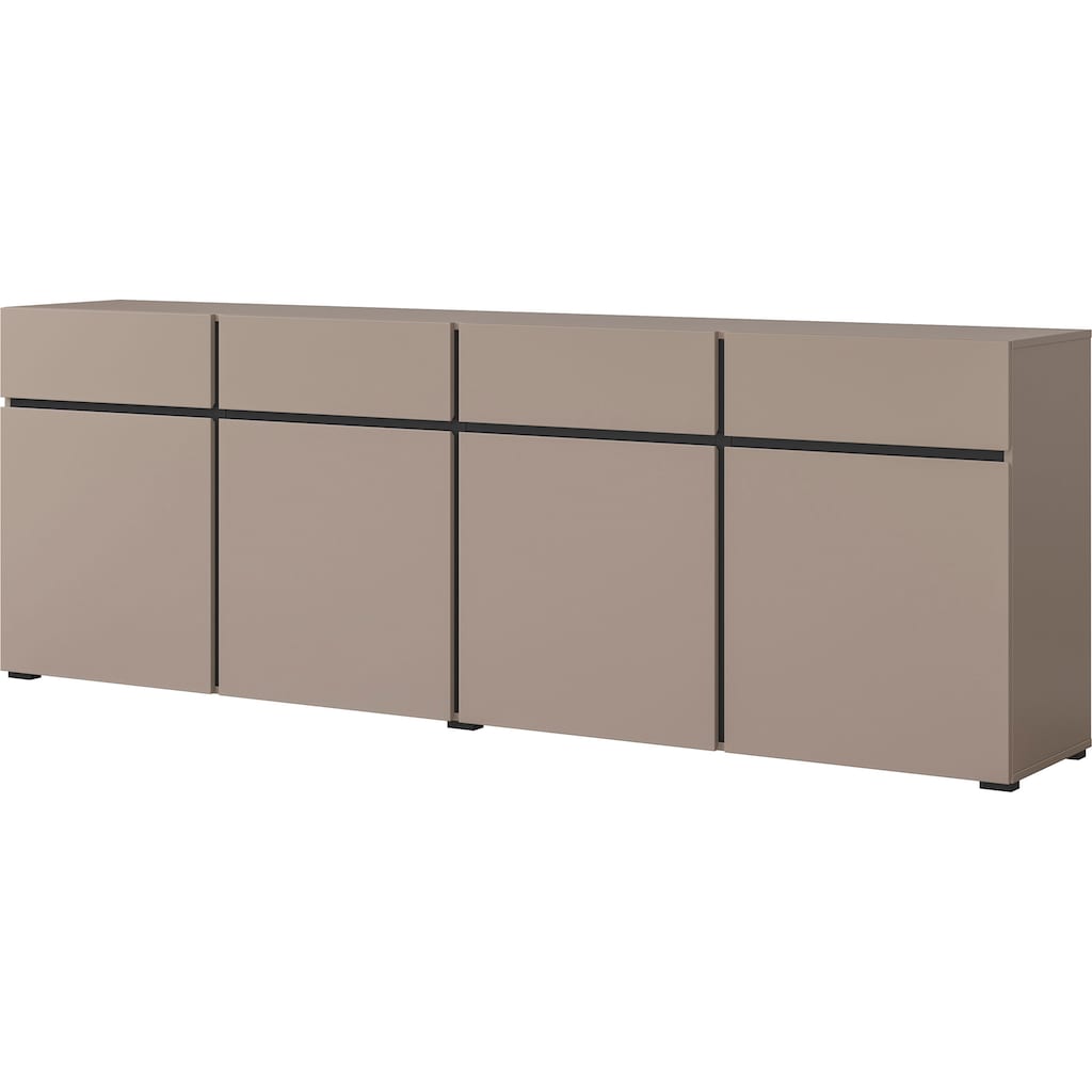 INOSIGN Sideboard »Cross,Breite 225 cm, moderne grifflose Kommode,4 Türen/4 Schubkästen«