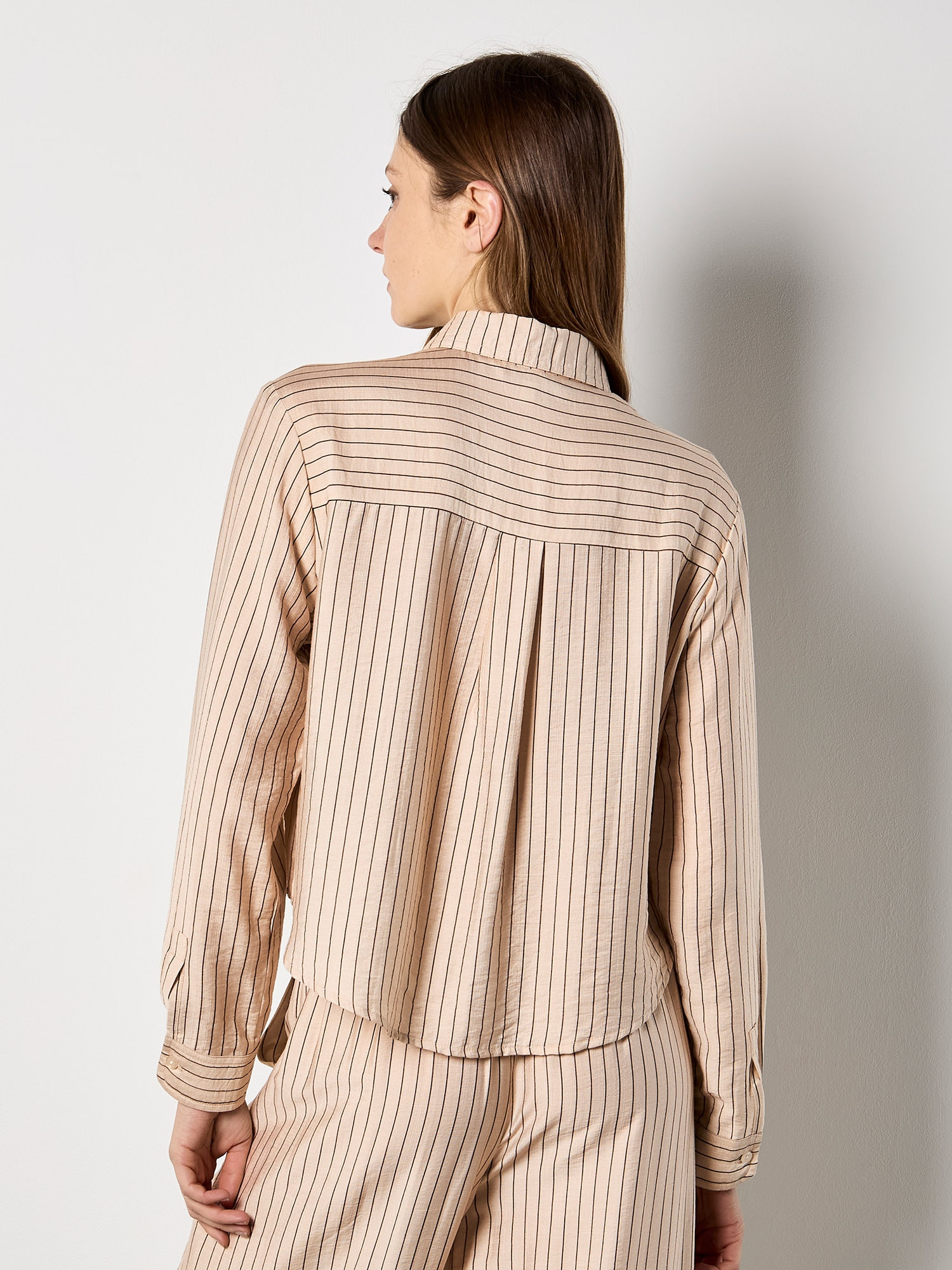 Apricot Shirtbluse »Boxy-Shirt mit Nadelstreifen« mit Knopfleiste