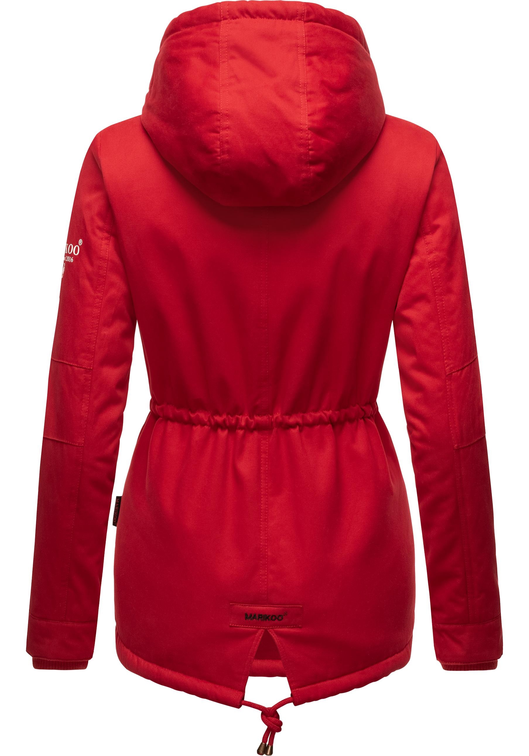 Marikoo Winterjacke »Manolya«, mit Kapuze, stylischer Kurzmantel mit weichem Teddyfell-Futter