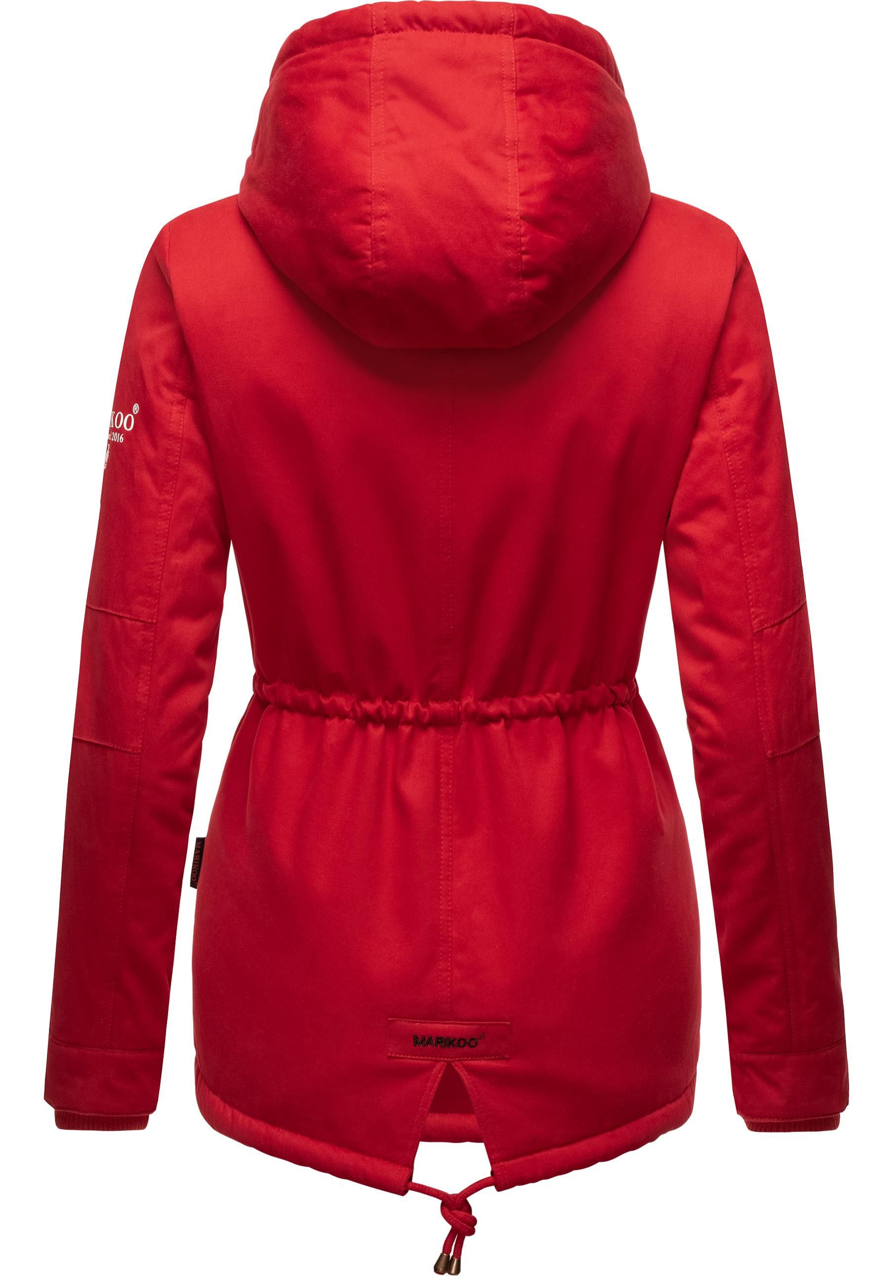 Thumbnail - Marikoo Winterjacke "Manolya", mit Kapuze, stylischer Kurzmantel mit weichem Teddyfell-Futter