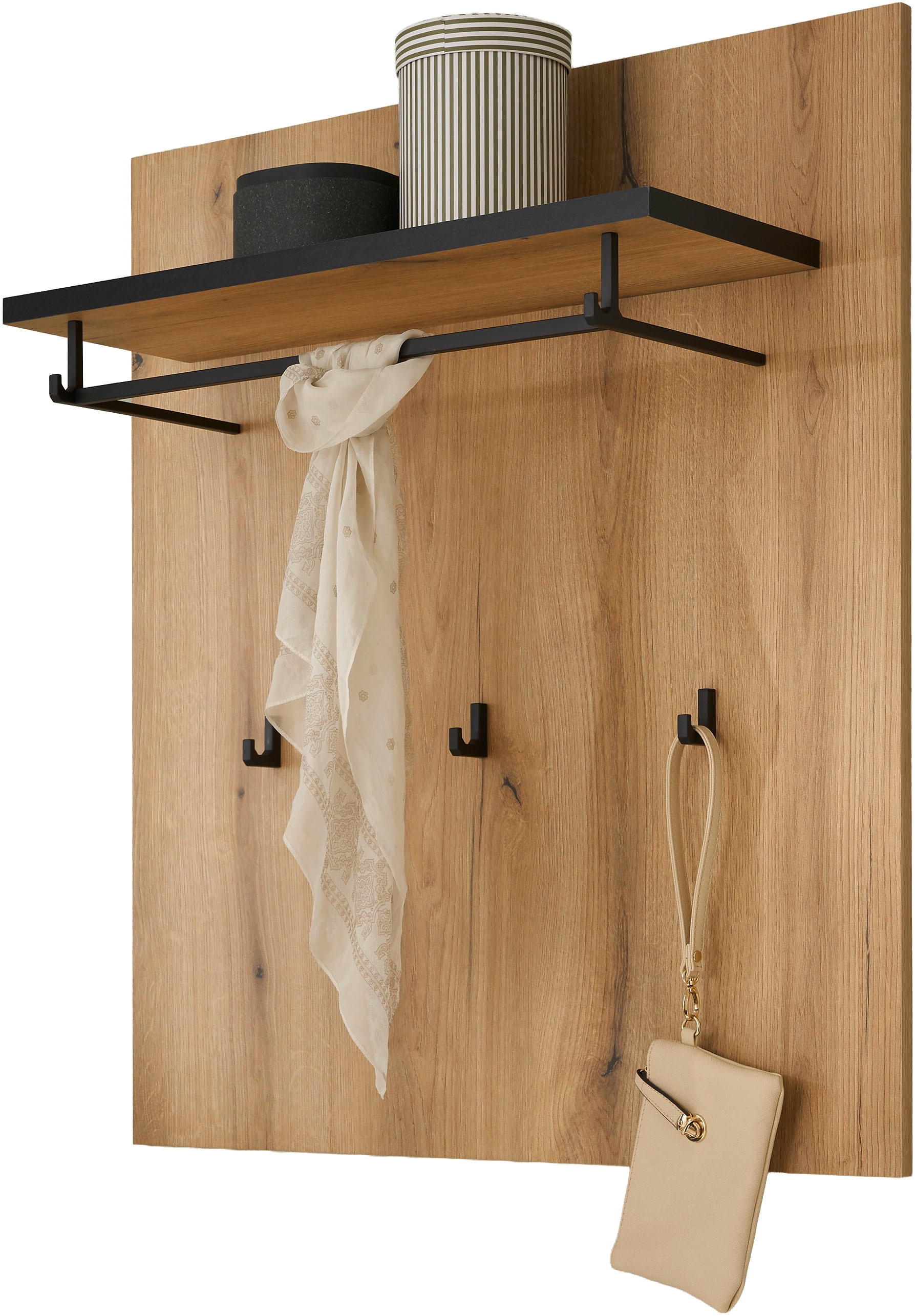 Home affaire Garderobenpaneel »Cantara, Wandregal, Flurgarderobe mit Hutablage, Kleiderstange & Haken« vielseitig einsetzbar, in zwei Farben verfügbar, 79 cm breit