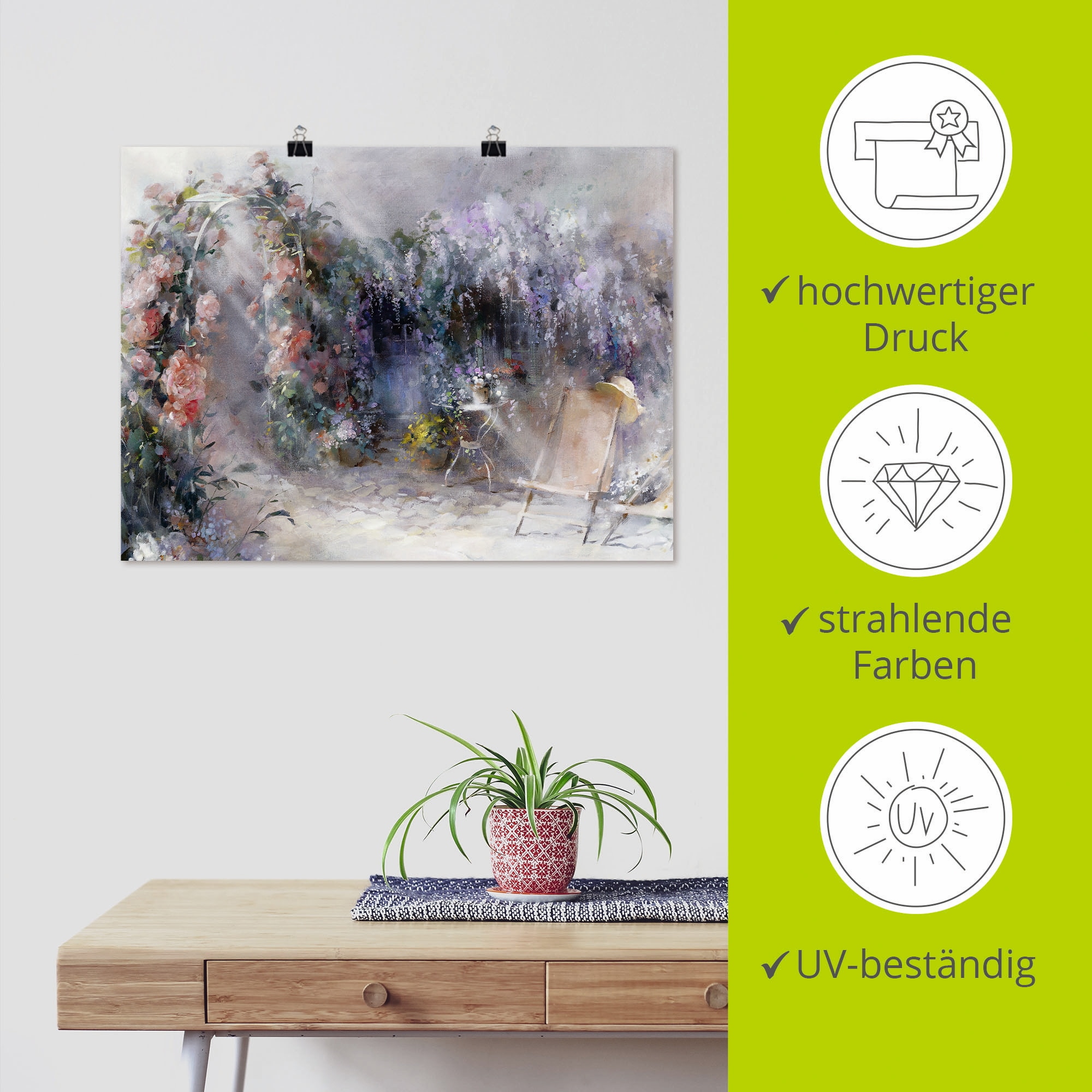 Artland Wandbild »Rosen und Flieder« Garten 1 Stk. tlg. als Leinwandbild, Poster in verschied. Größen