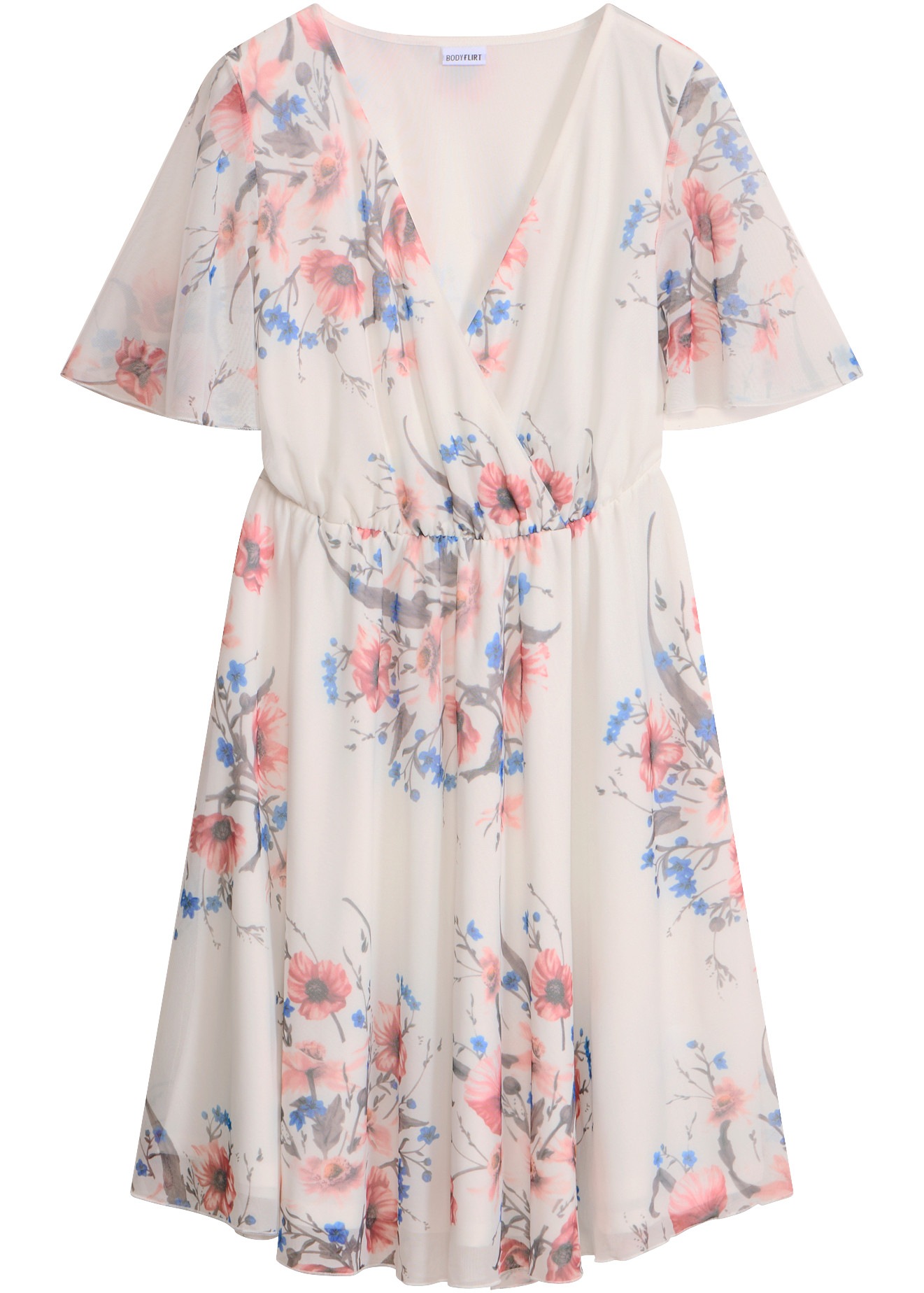 bonprix Minikleid für den Alltag, aus Polyester und Elasthan, ausgestellte Passform